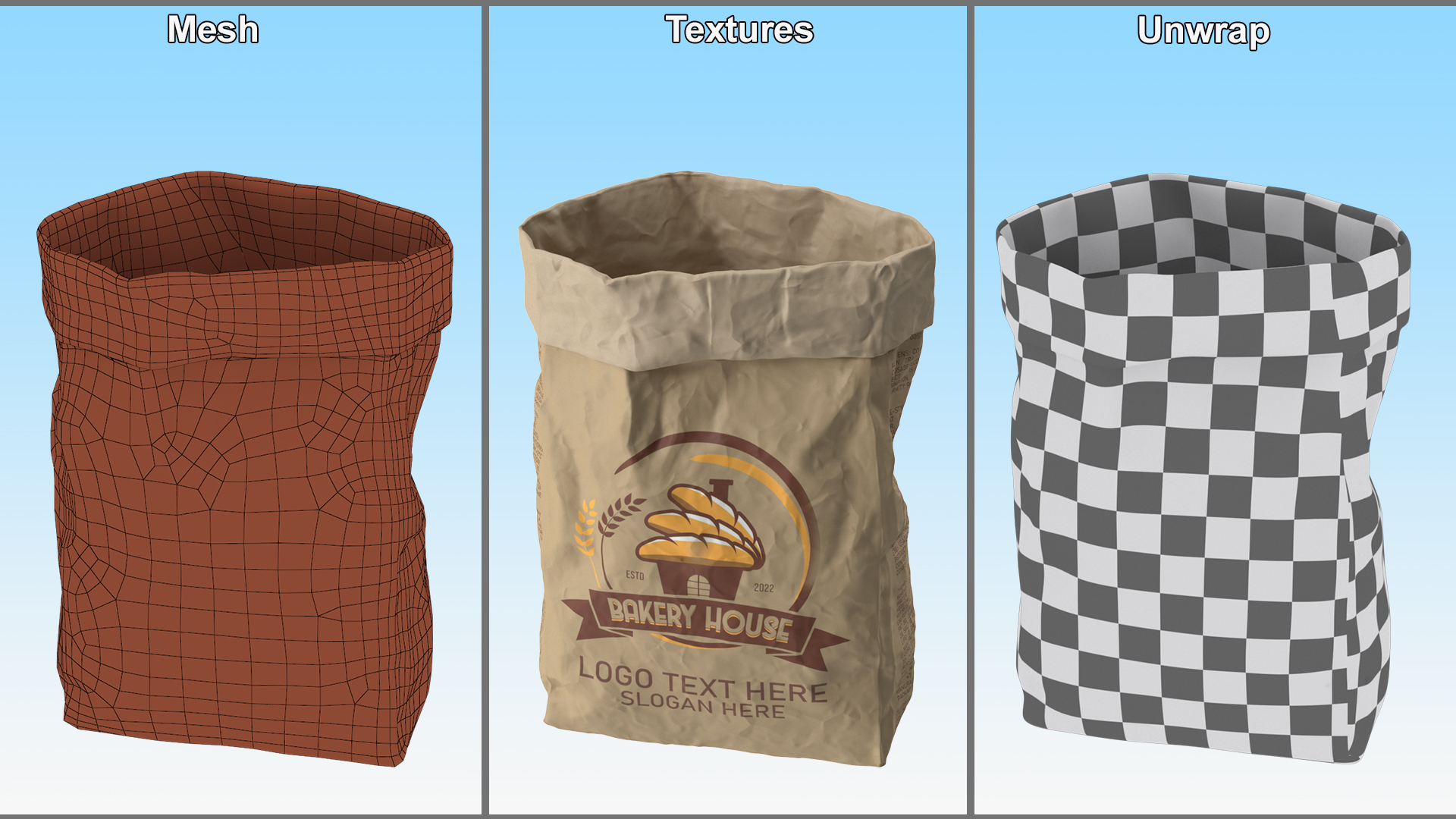 Bakery Bag Opened 3D