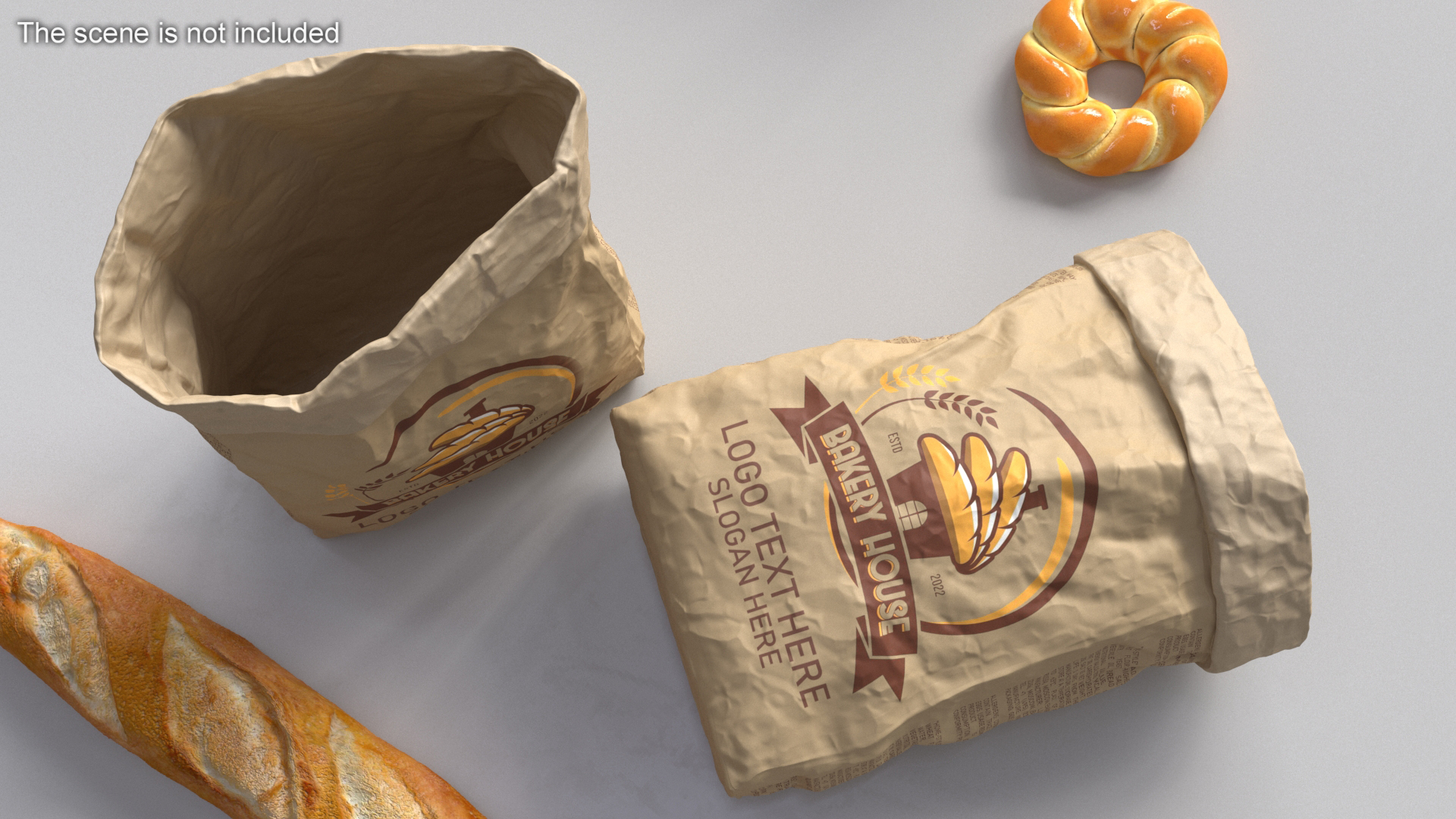 Bakery Bag Opened 3D