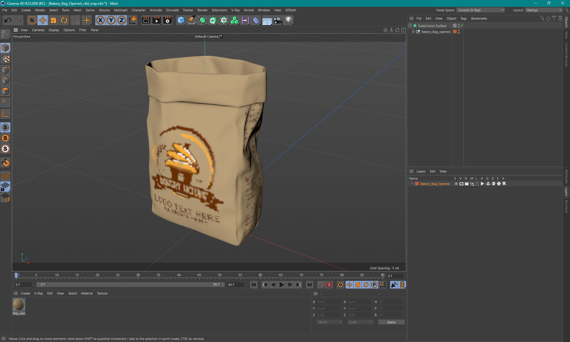 Bakery Bag Opened 3D