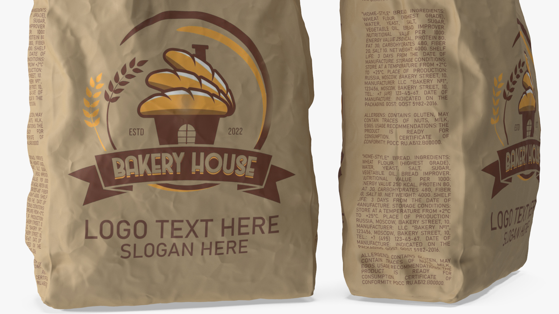 Bakery Bag Opened 3D