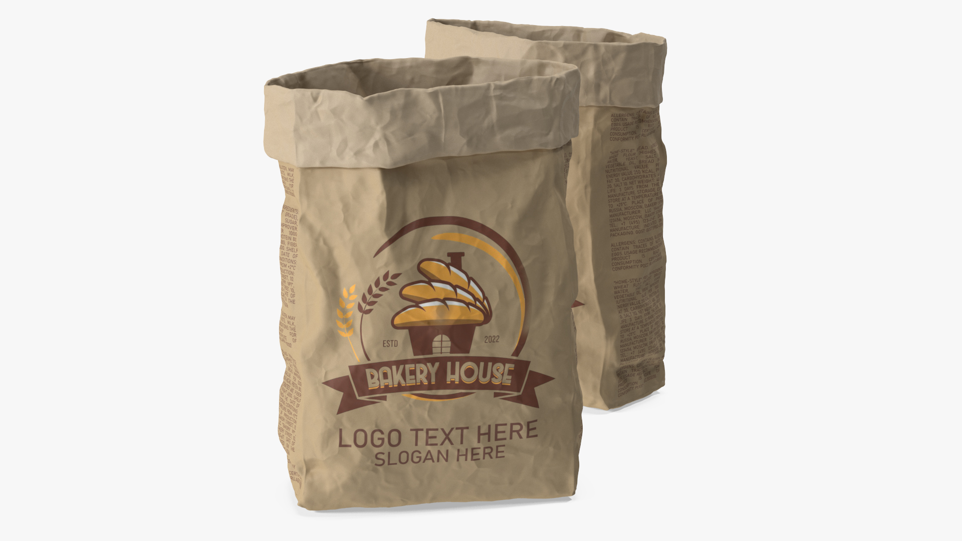 Bakery Bag Opened 3D