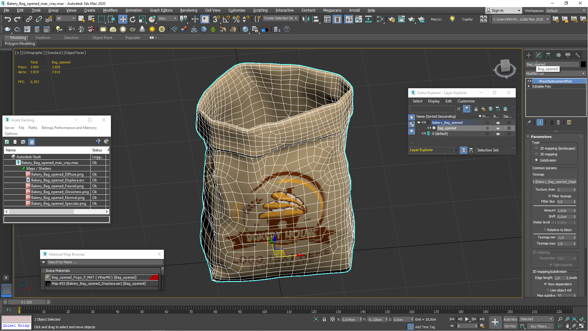 Bakery Bag Opened 3D