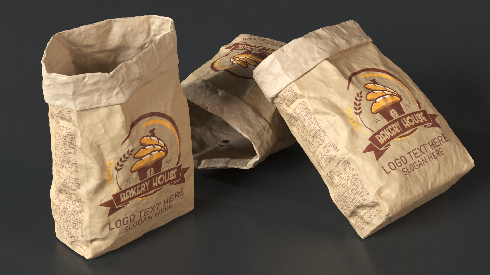 Bakery Bag Opened 3D