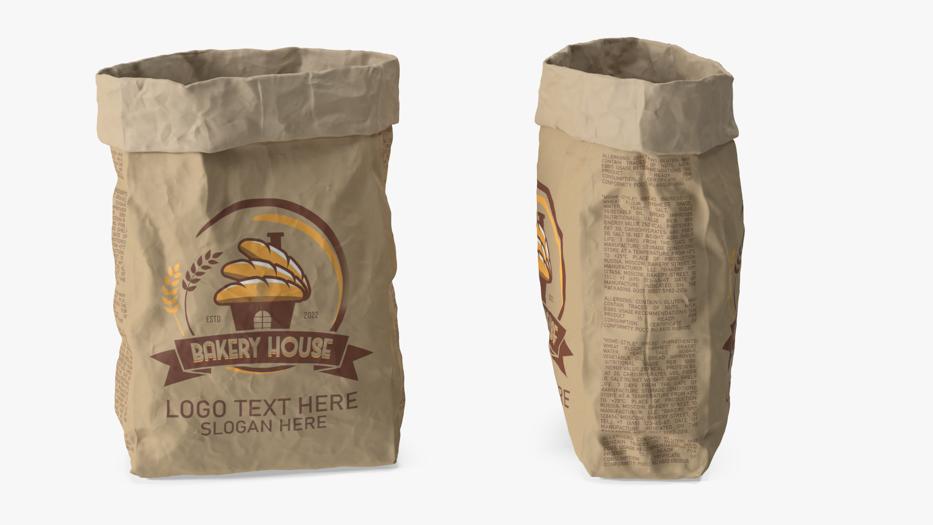 Bakery Bag Opened 3D