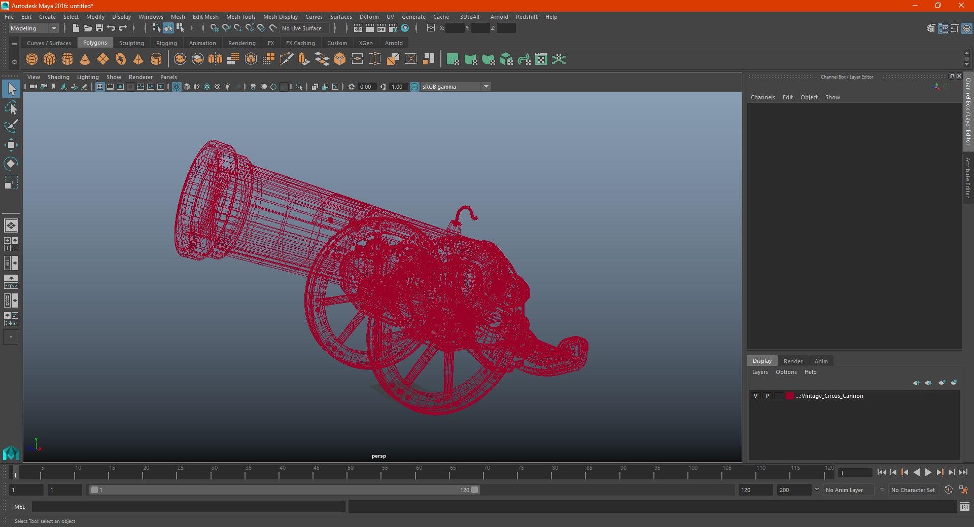 3D Vintage Circus Cannon