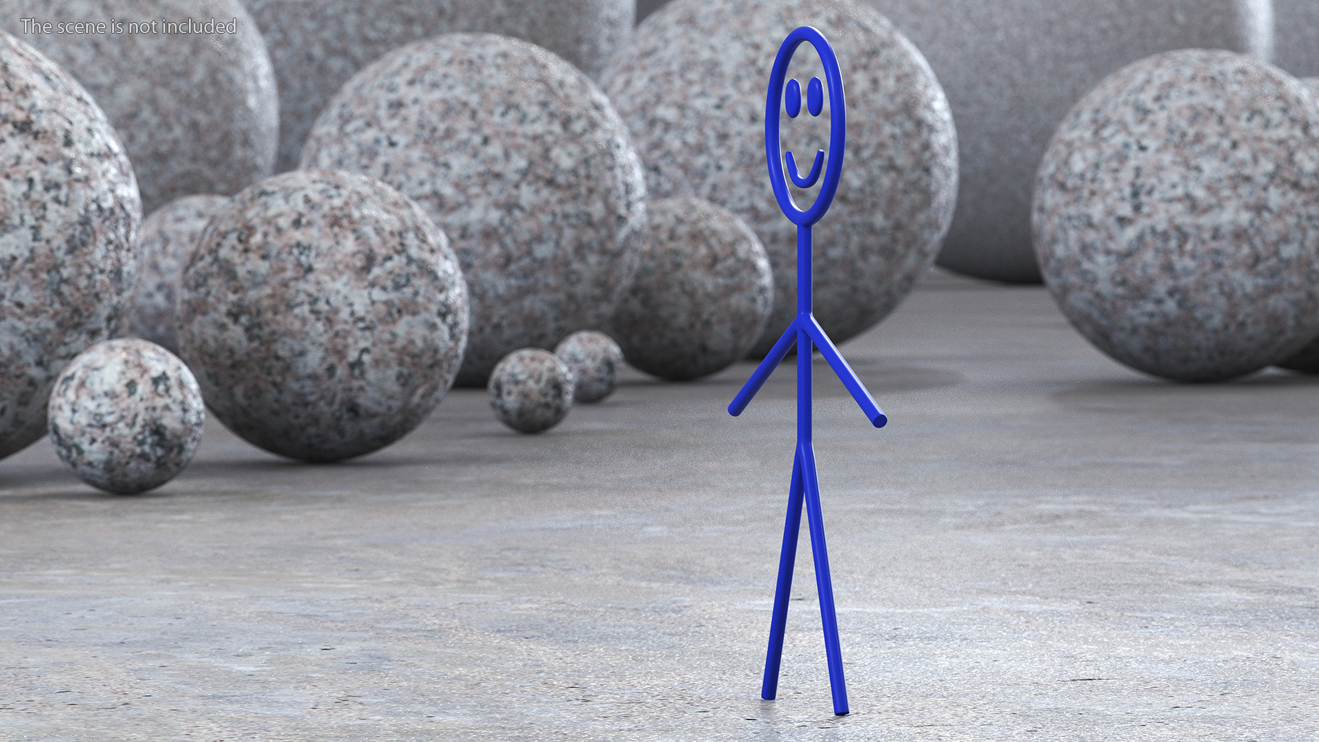 3D Stick Figure Blue Rigged for Maya model