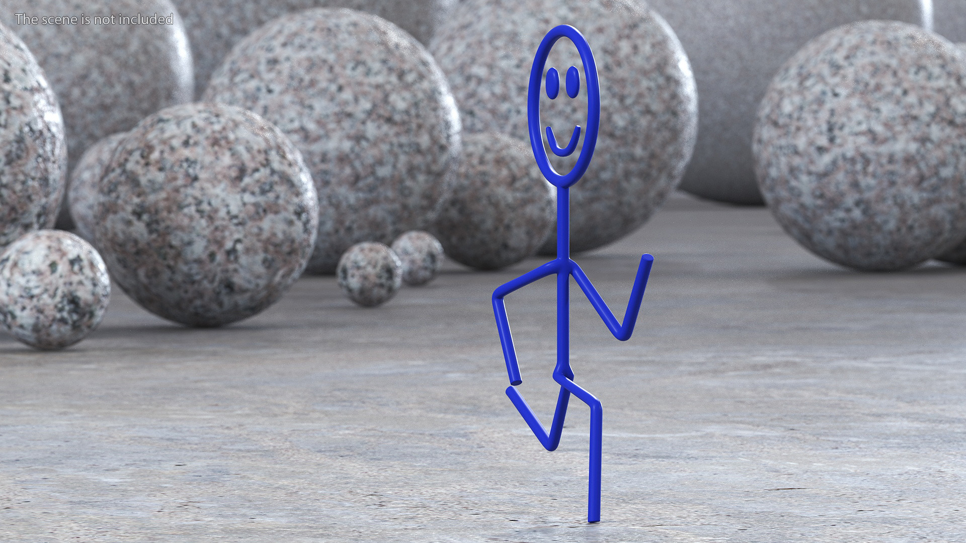 3D Stick Figure Blue Rigged for Maya model