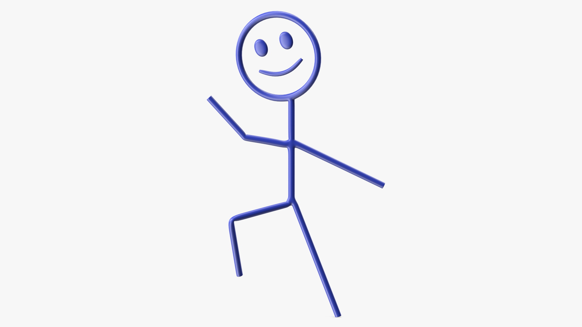 3D Stick Figure Blue Rigged for Maya model