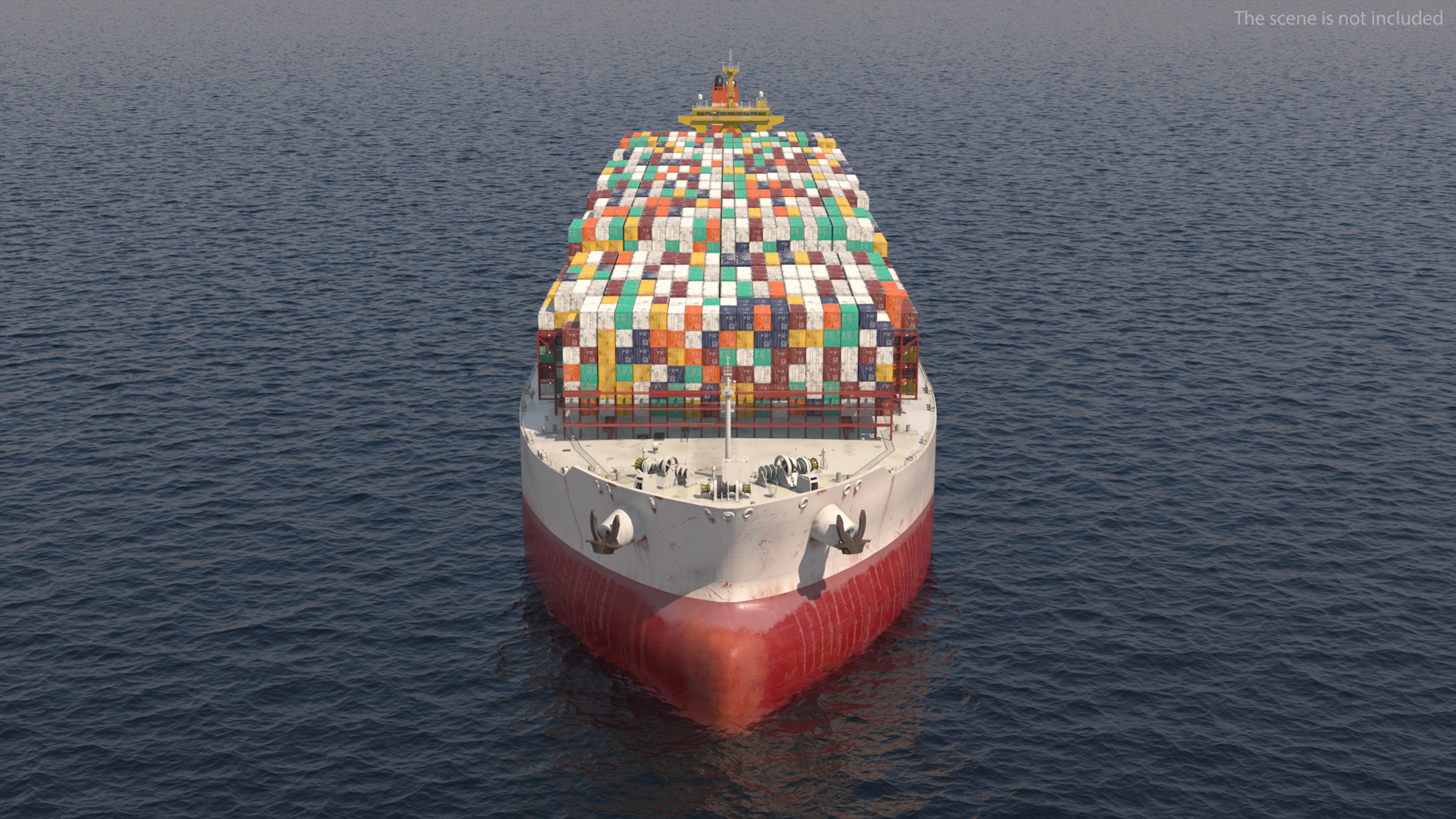 3D Cargo Ship Loaded with Containers model