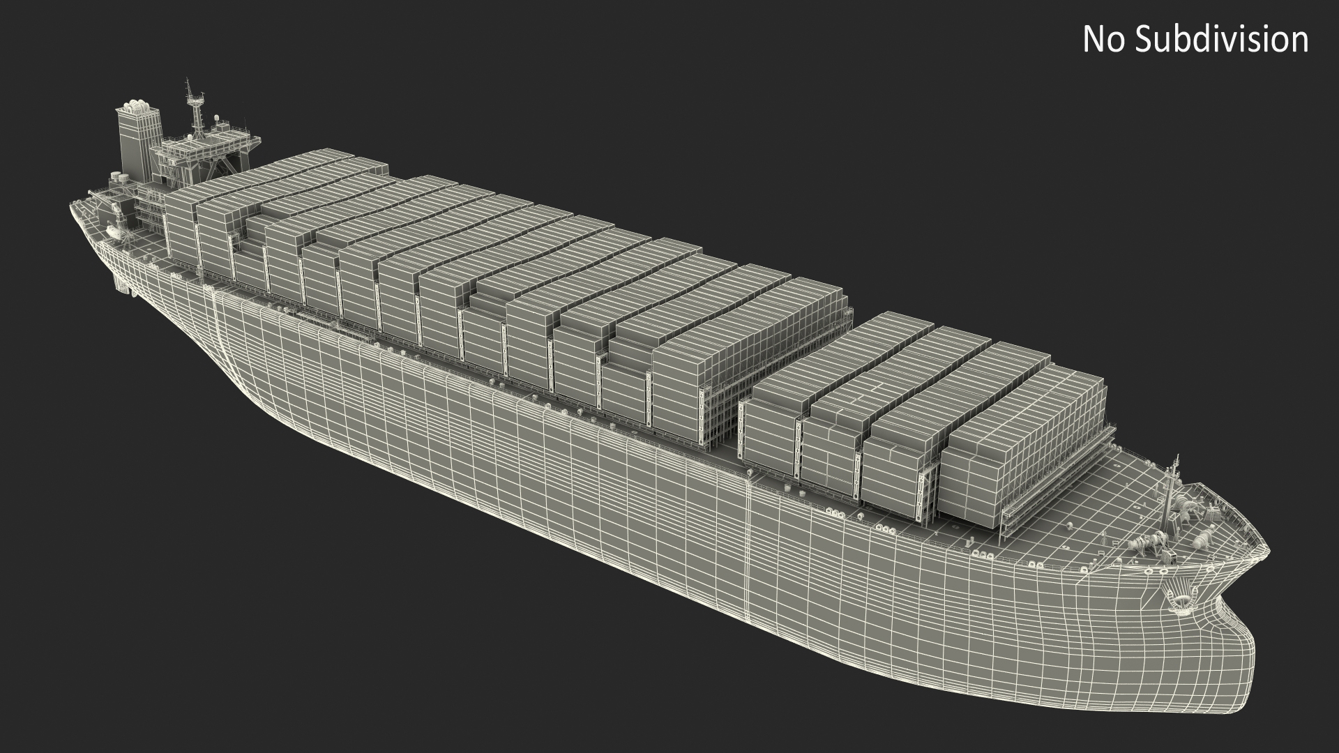 3D Cargo Ship Loaded with Containers model