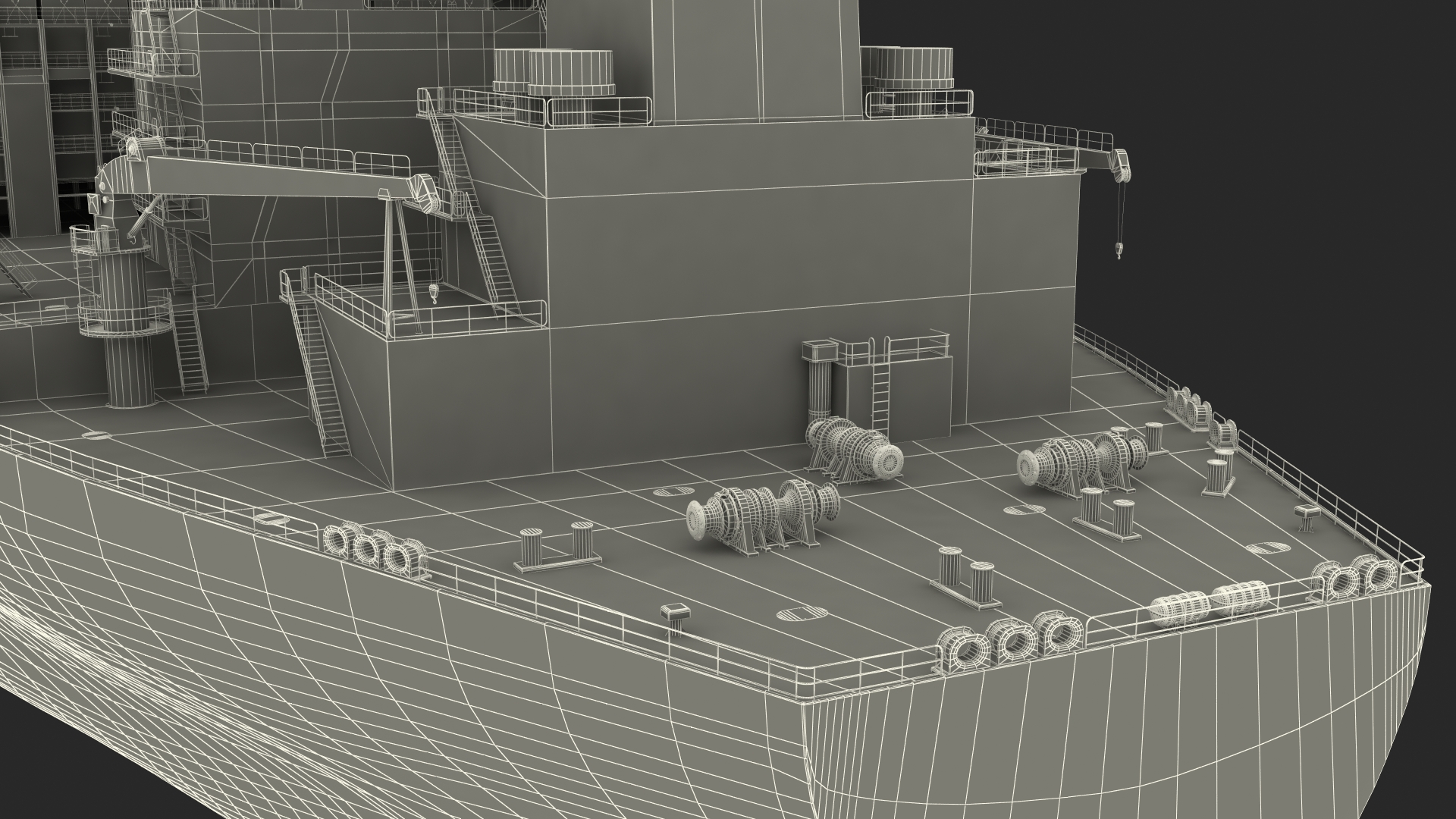 3D Cargo Ship Loaded with Containers model