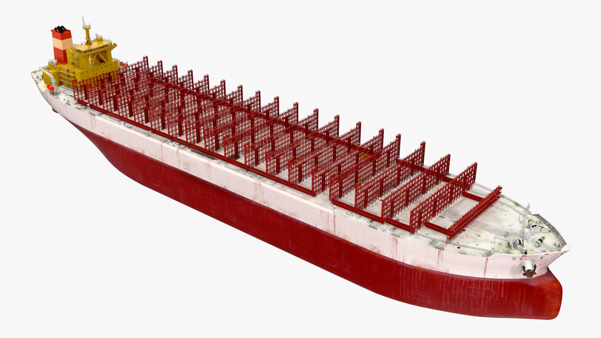 3D Cargo Ship Loaded with Containers model