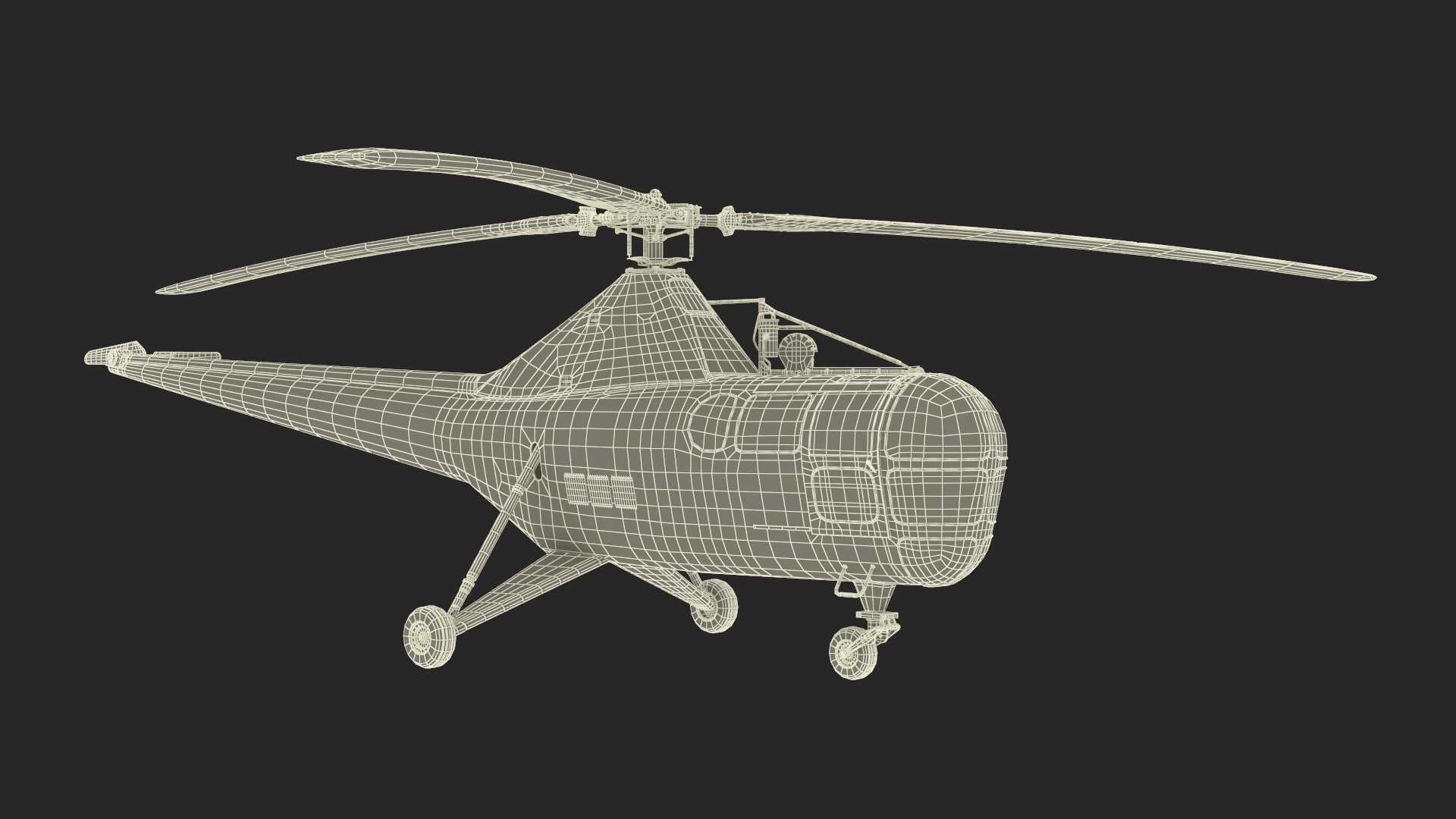 3D model Sikorsky S-51 Civil Helicopter