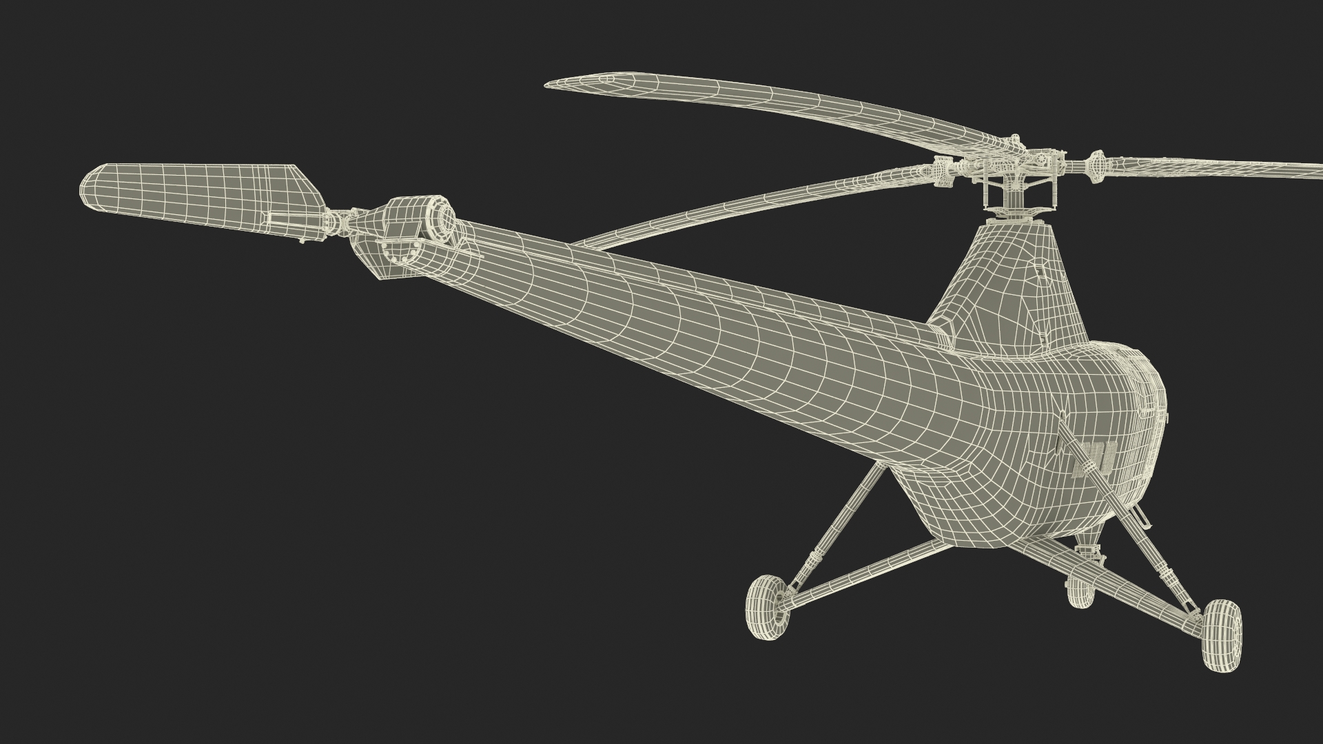 3D model Sikorsky S-51 Civil Helicopter