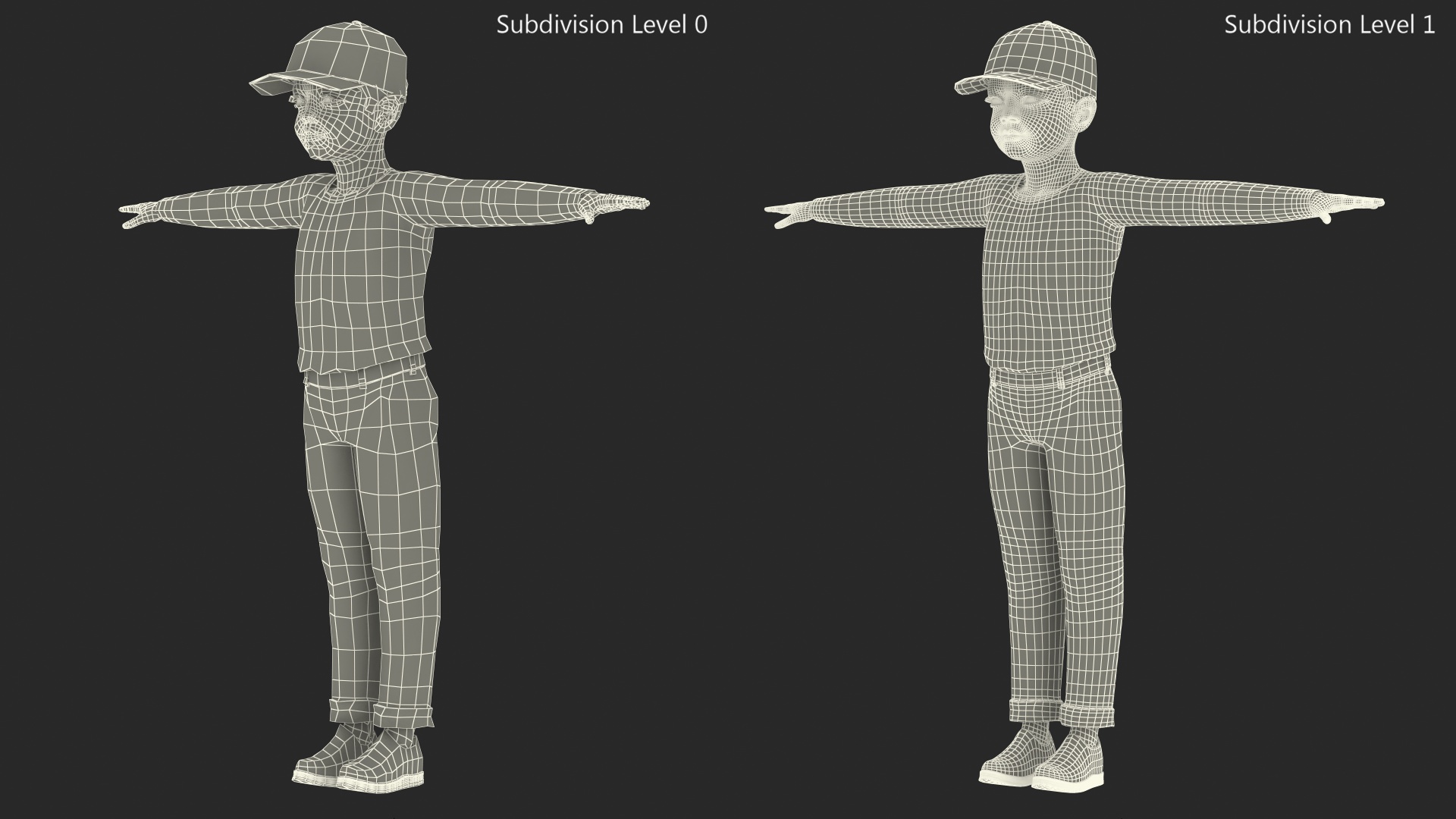 3D model Asian Child Boy Street Style Rigged