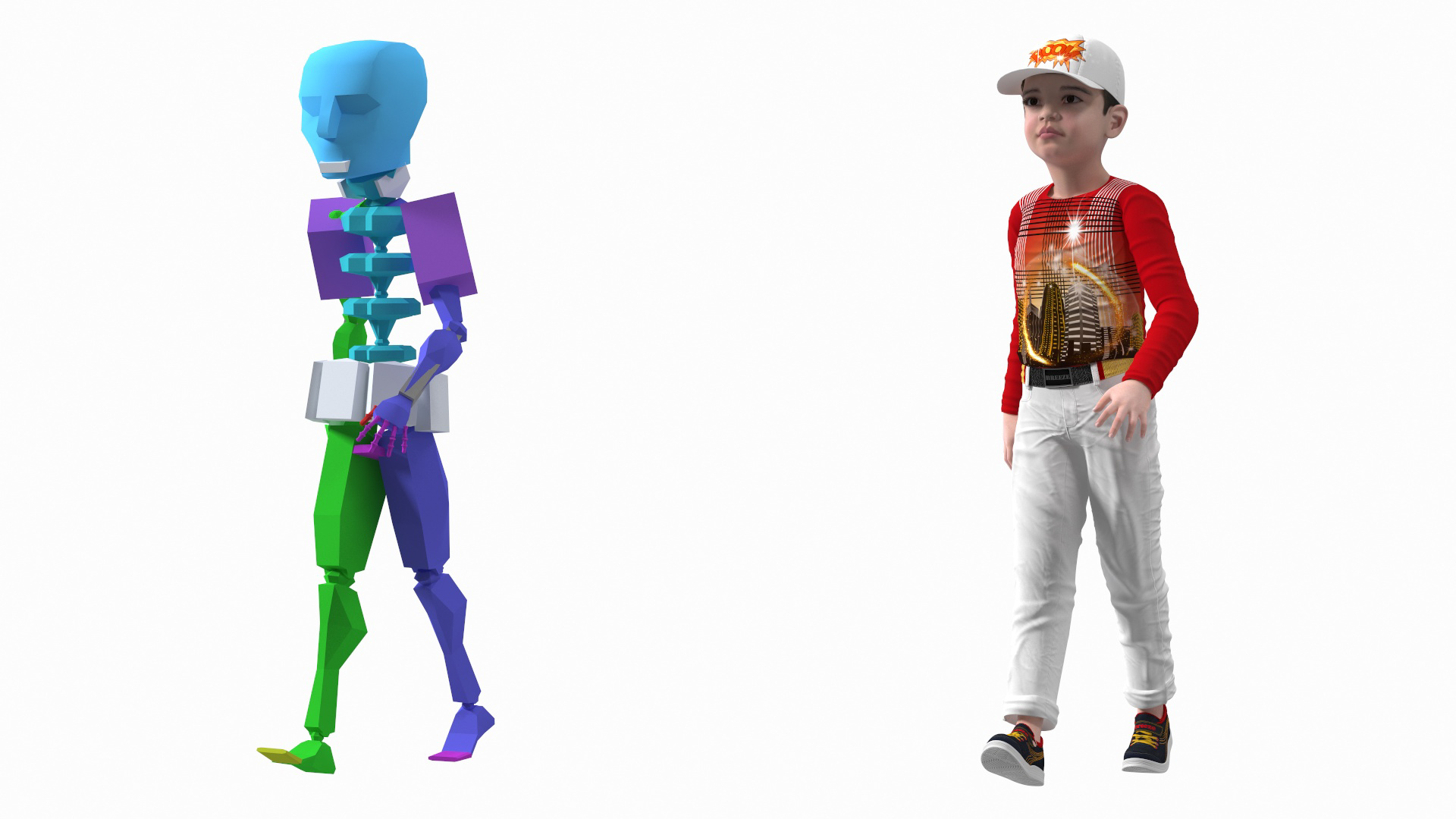 3D model Asian Child Boy Street Style Rigged