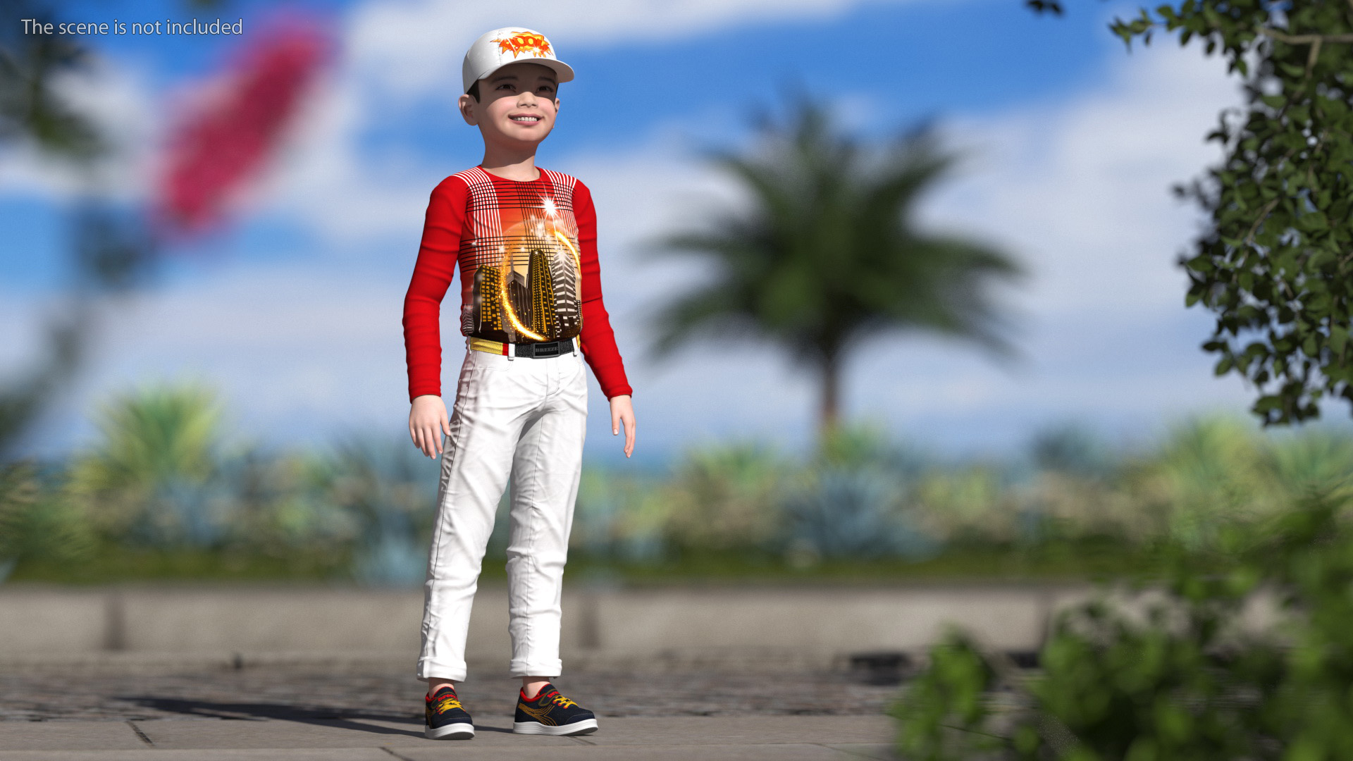 3D model Asian Child Boy Street Style Rigged