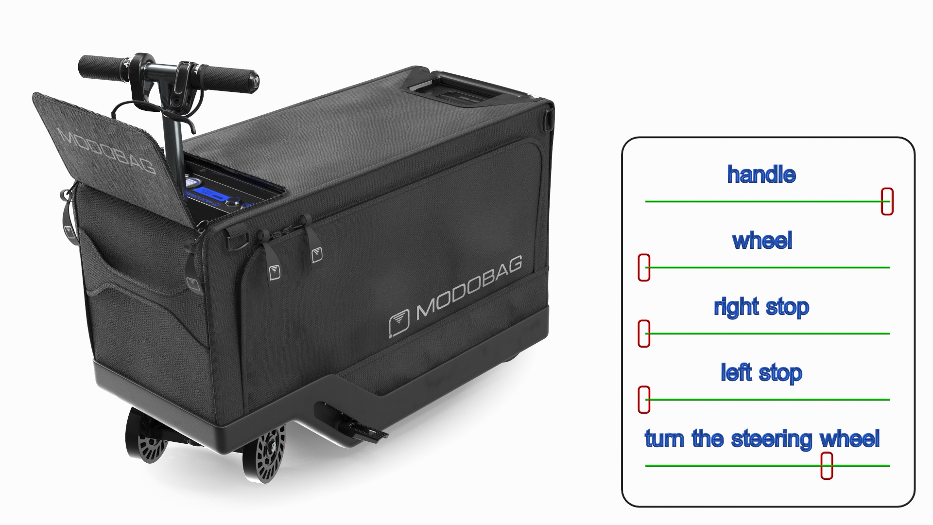 Motorized Suitcase Modobag Rigged for Cinema 4D 3D