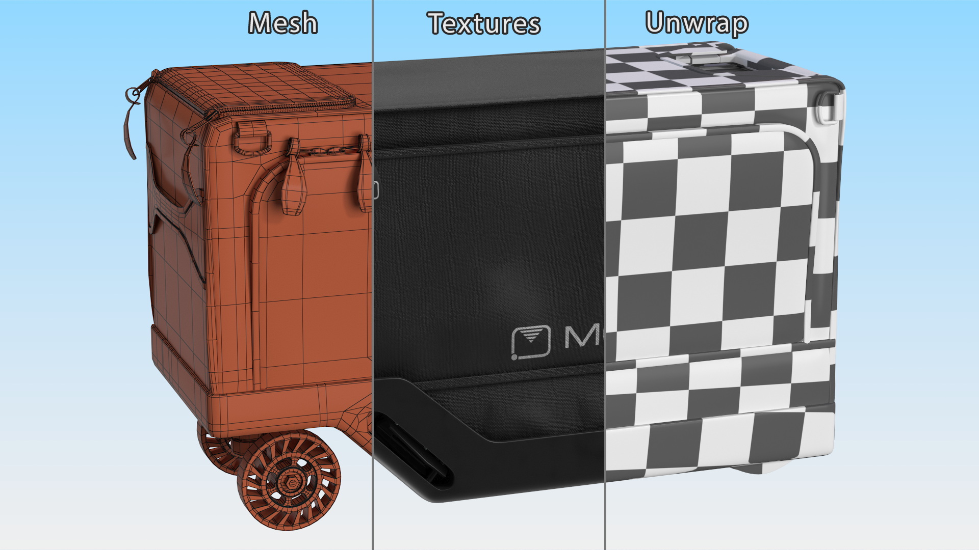 Motorized Suitcase Modobag Rigged for Maya 3D