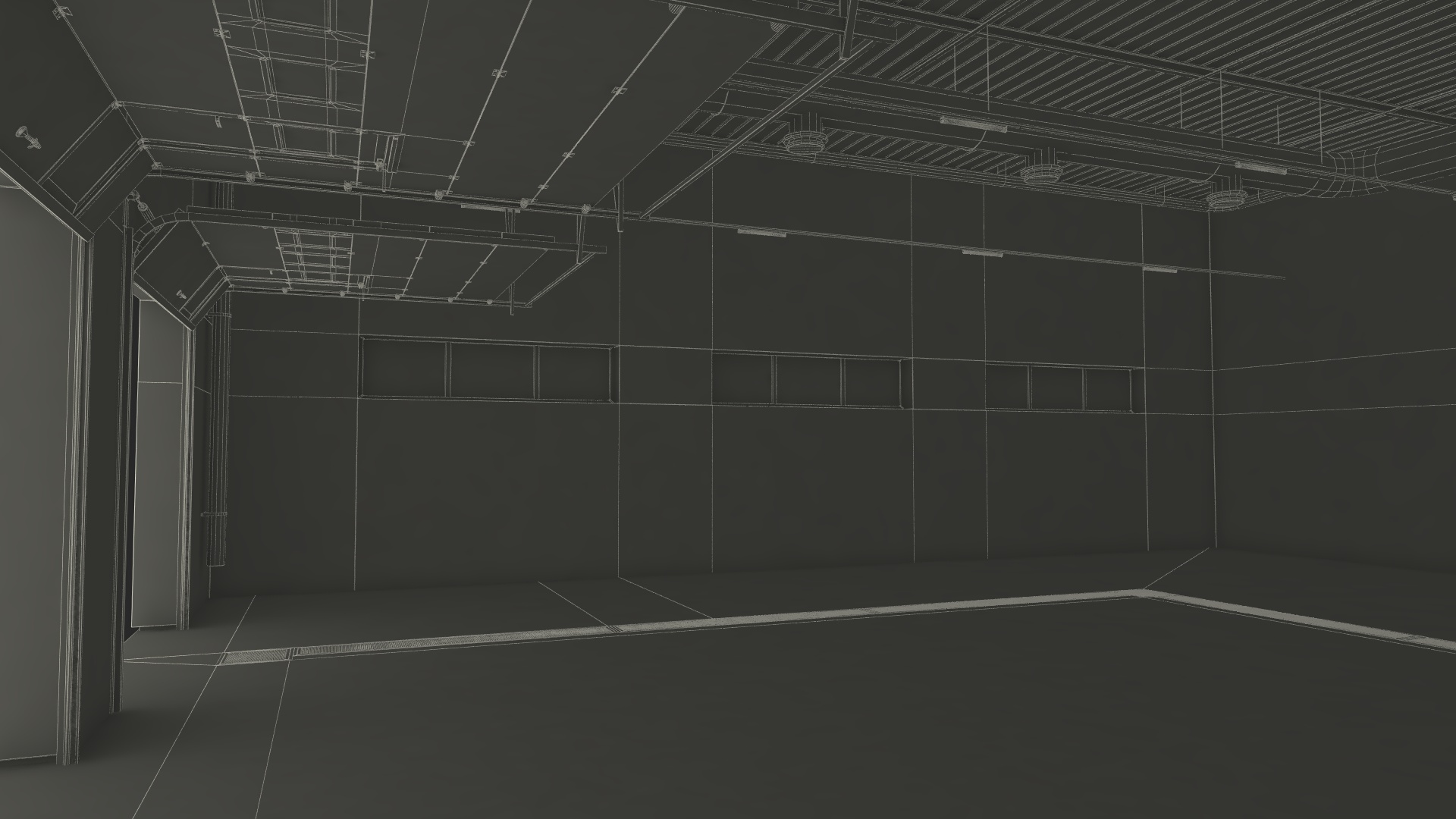 3D Service Car Building Simple Interior