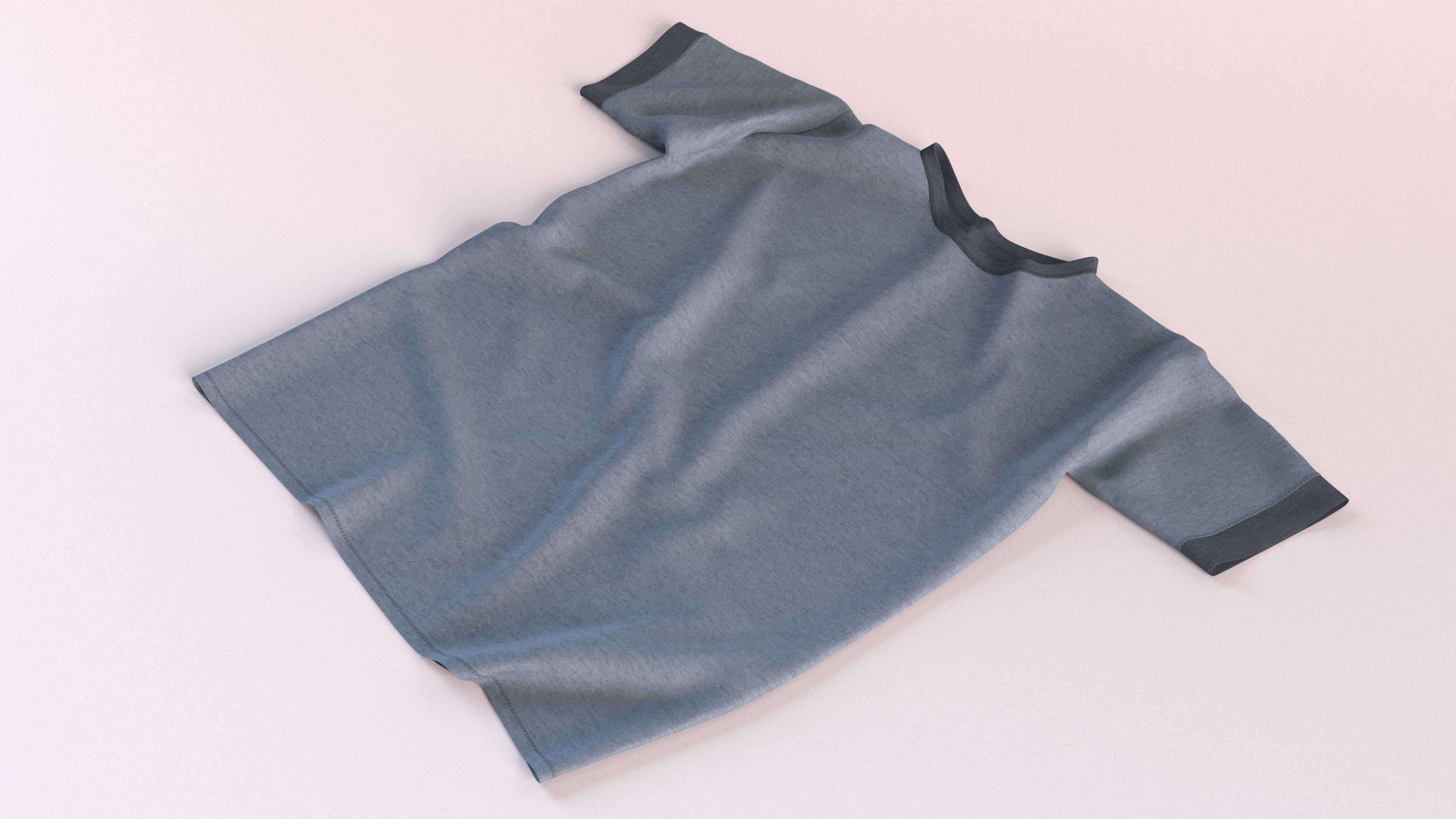 Flat Lay of Grey Shirt 3D