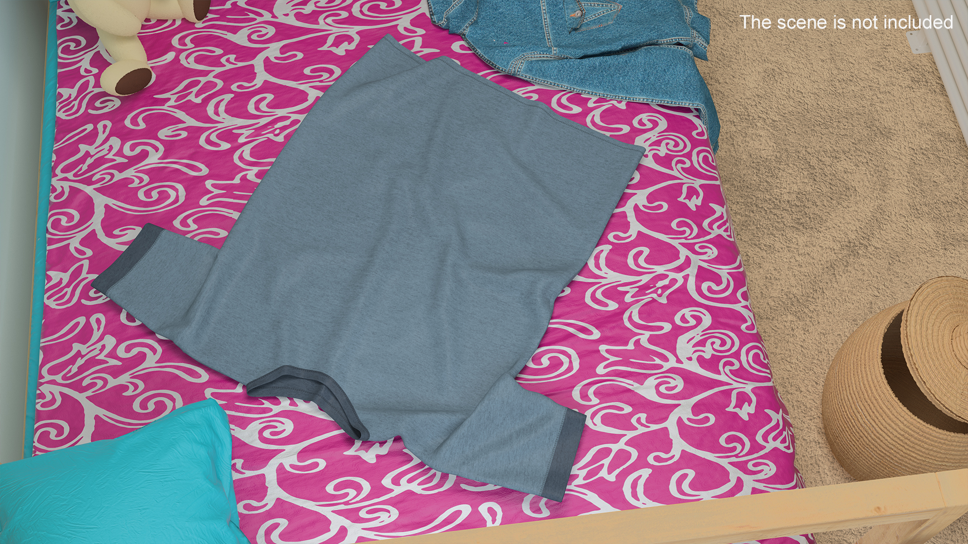 Flat Lay of Grey Shirt 3D