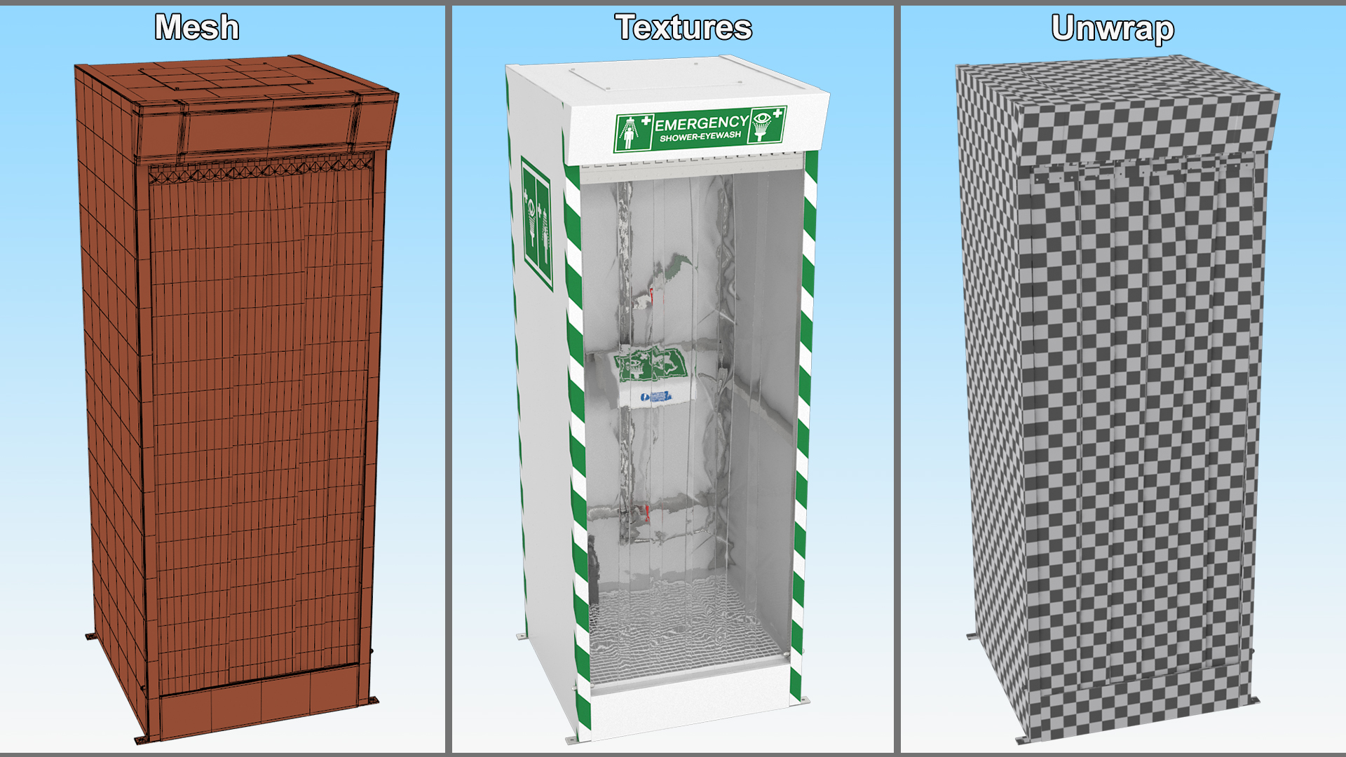 Emergency Shower Cabin 3D