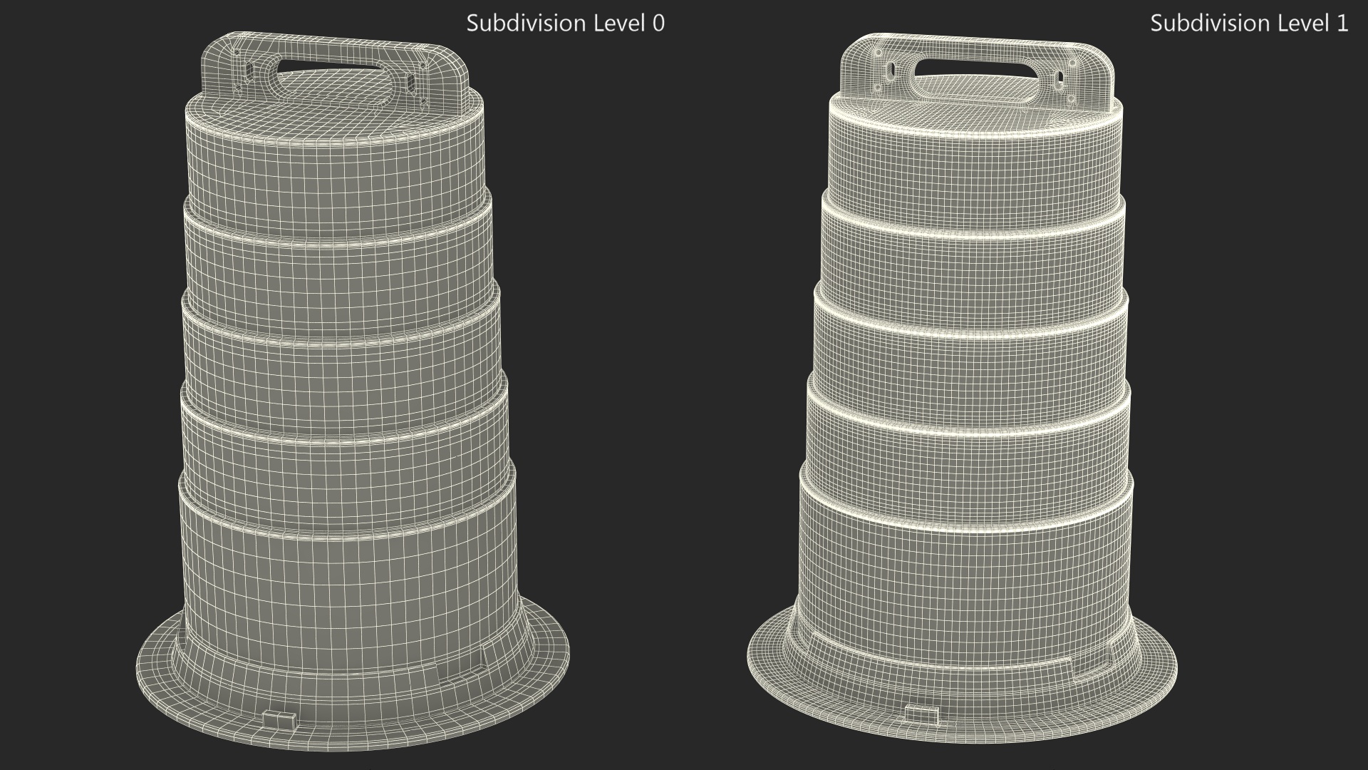 3D model Traffic Safety Barrel with Reflective Stripes