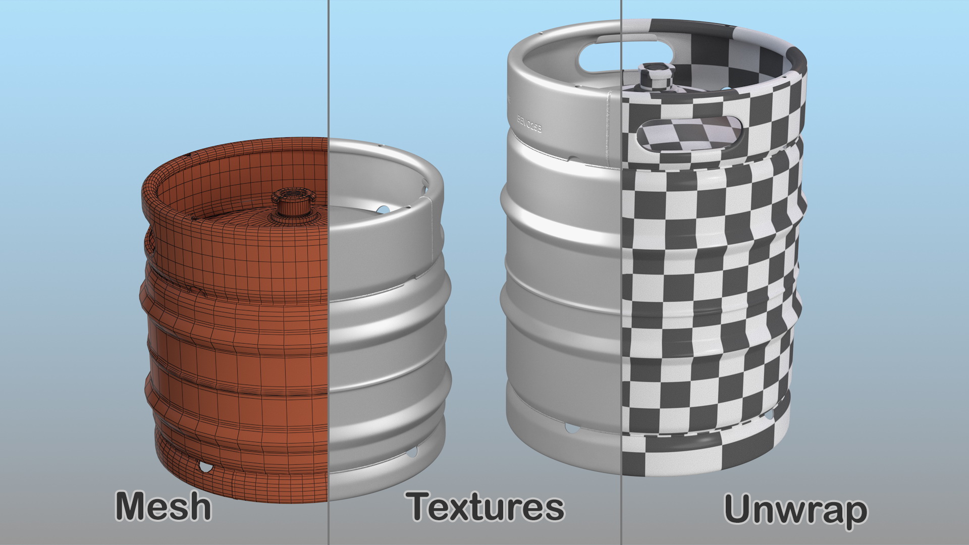 3D Beer Kegs Set model