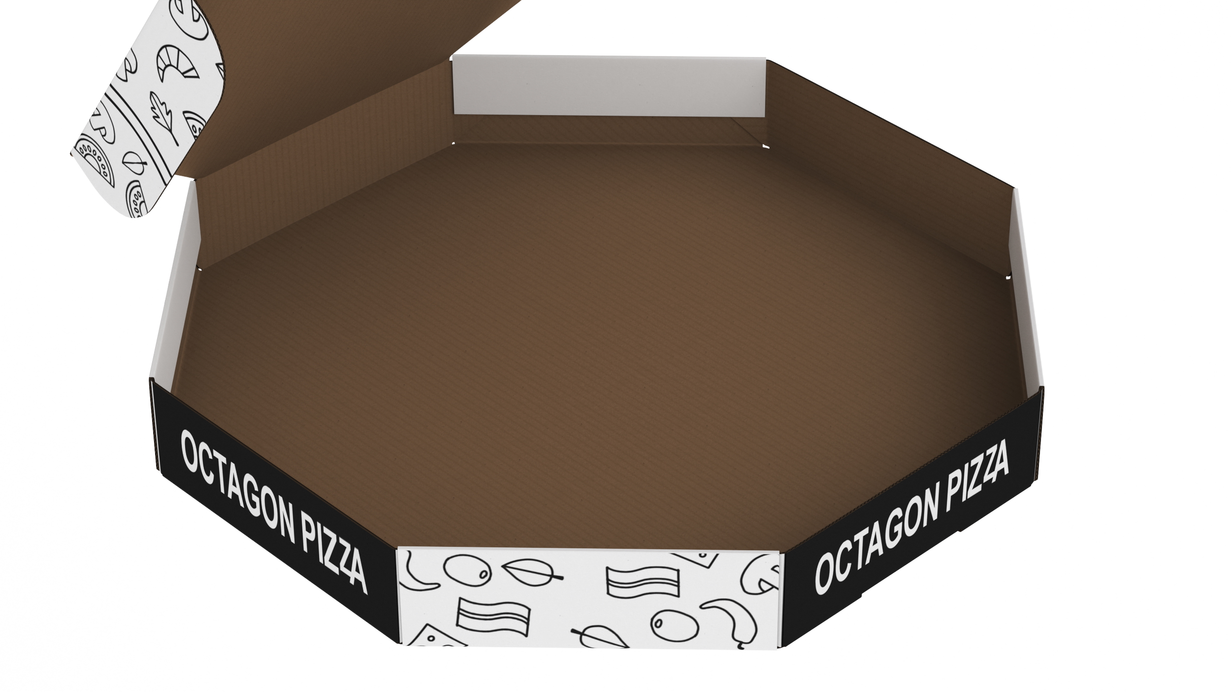 3D model Octagonal Pizza Box White