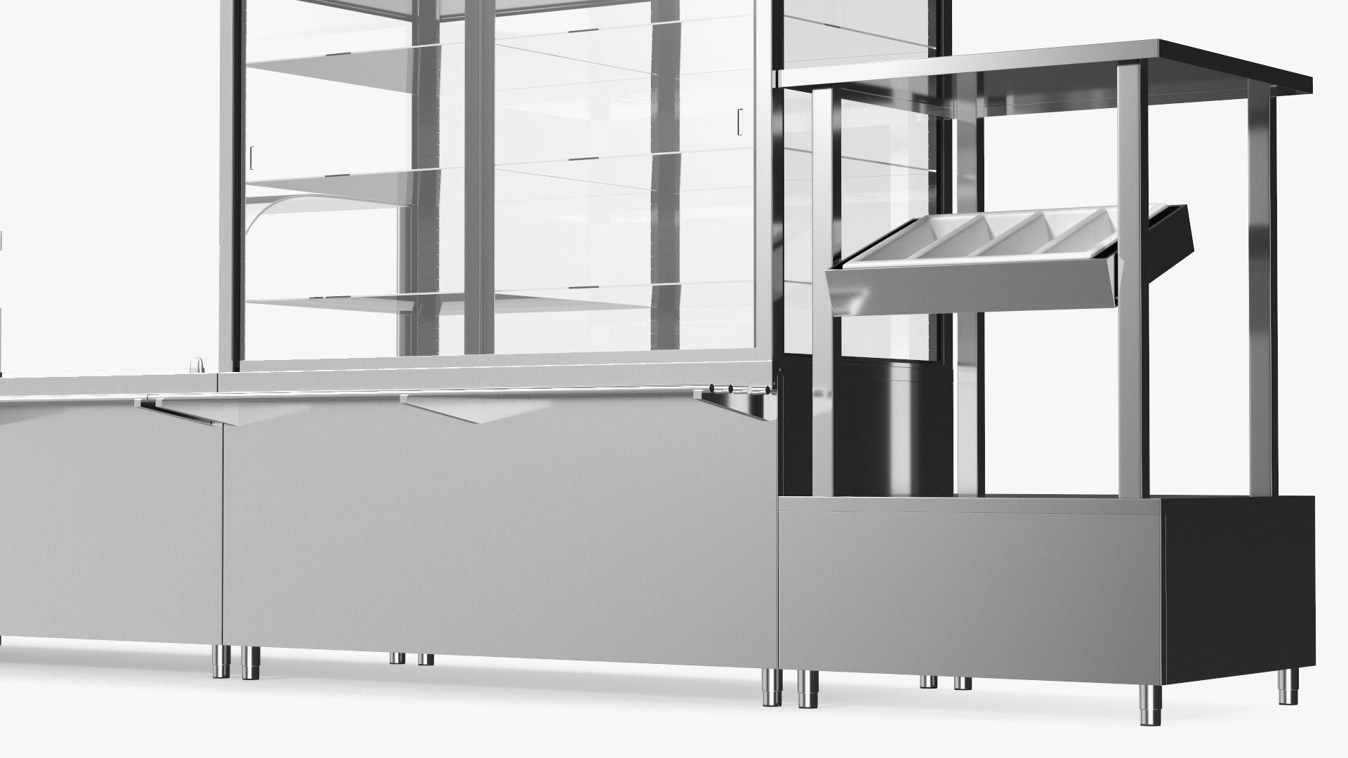 3D Stainless Steel Self Service Line model