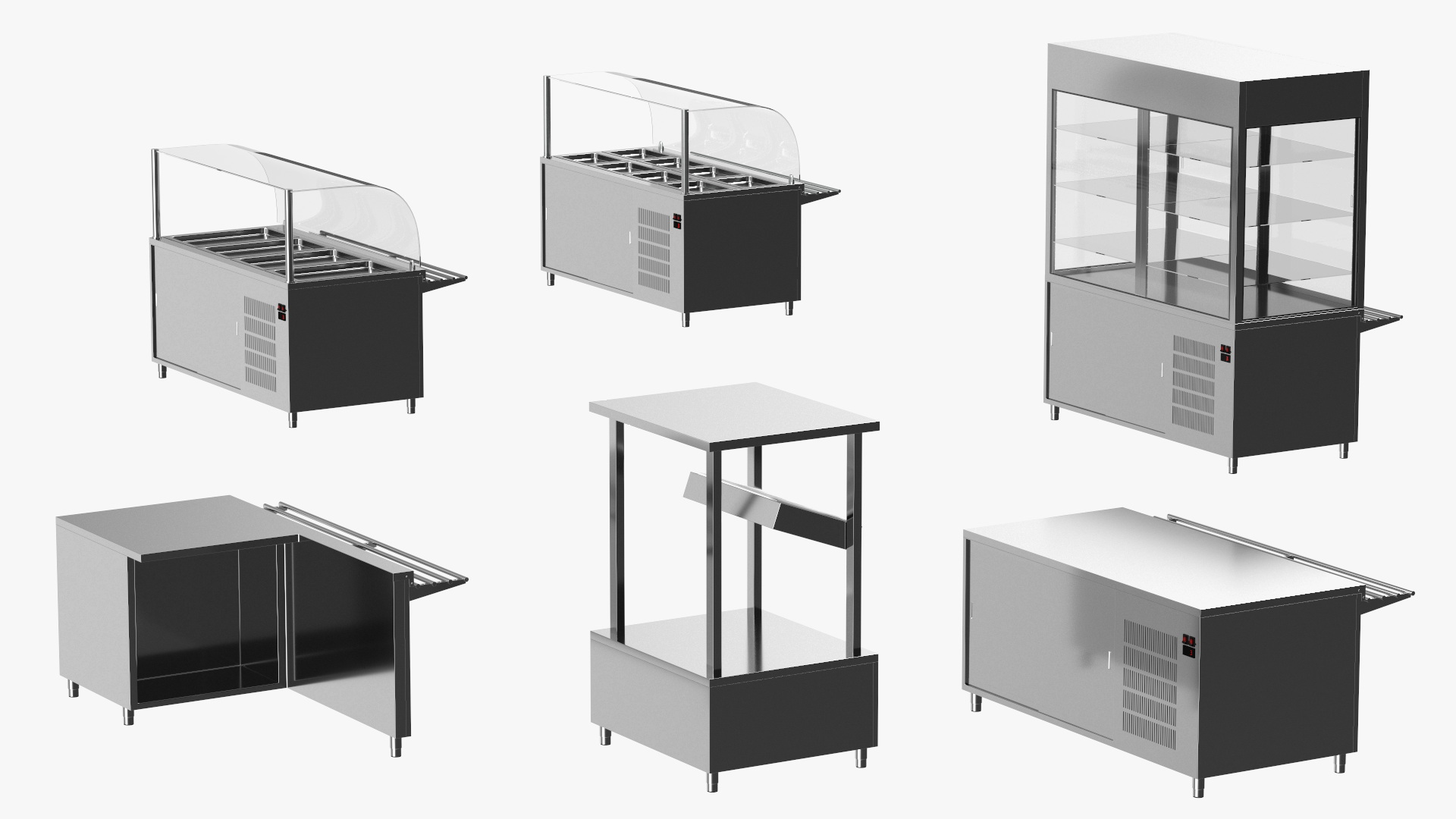 3D Stainless Steel Self Service Line model