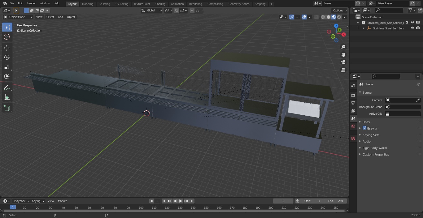 3D Stainless Steel Self Service Line model