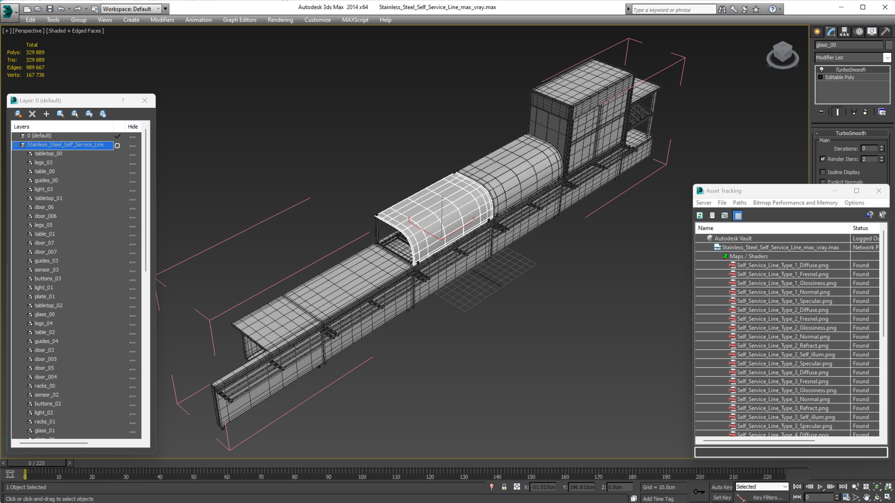 3D Stainless Steel Self Service Line model