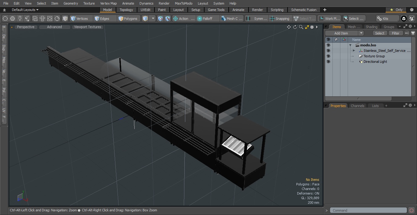 3D Stainless Steel Self Service Line model