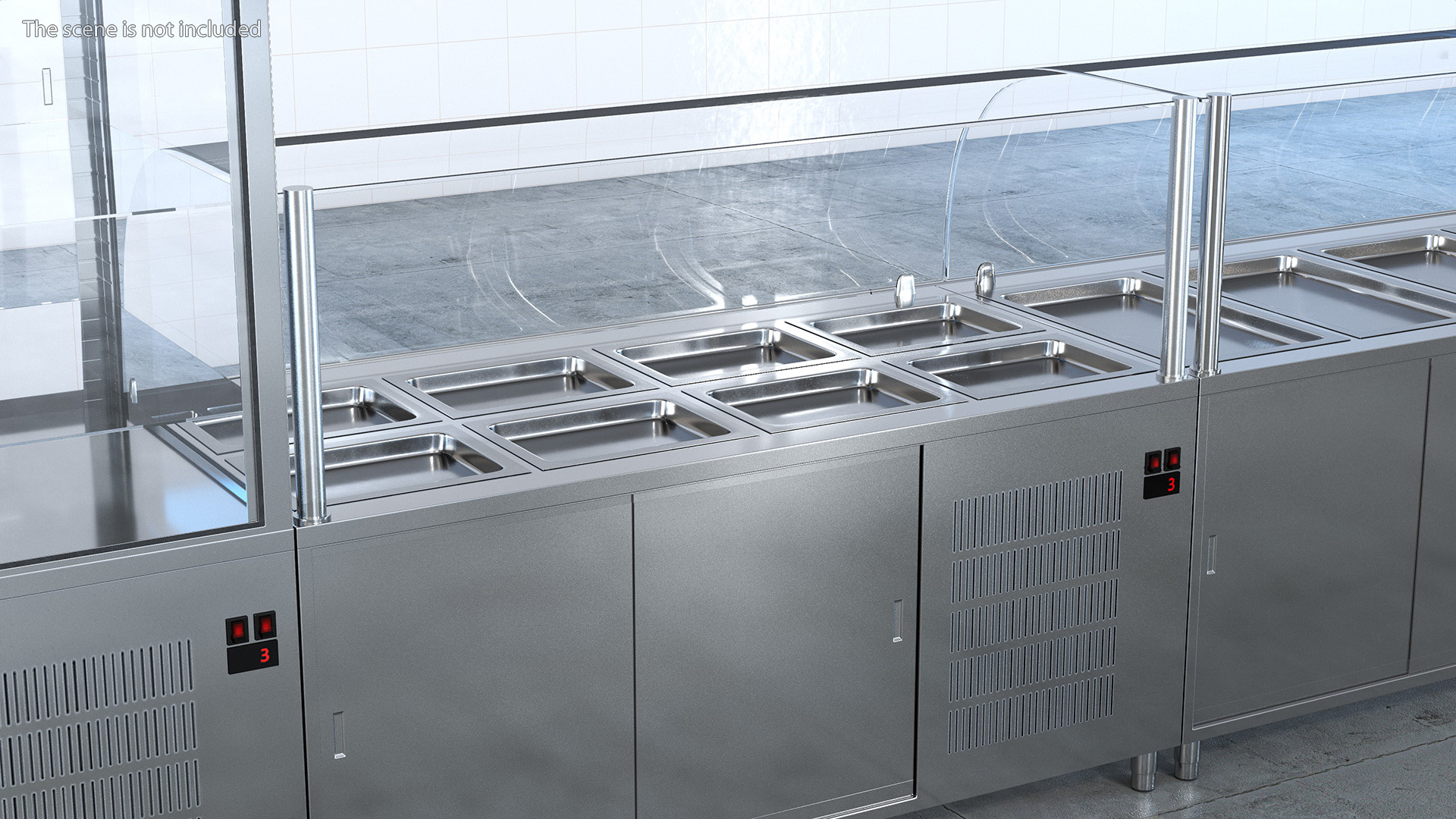 3D Stainless Steel Self Service Line model