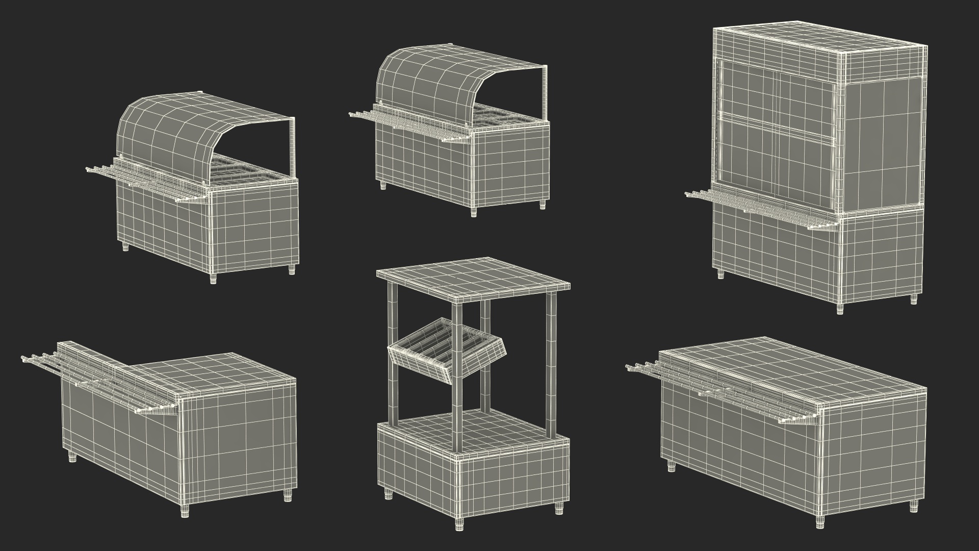 3D Stainless Steel Self Service Line model