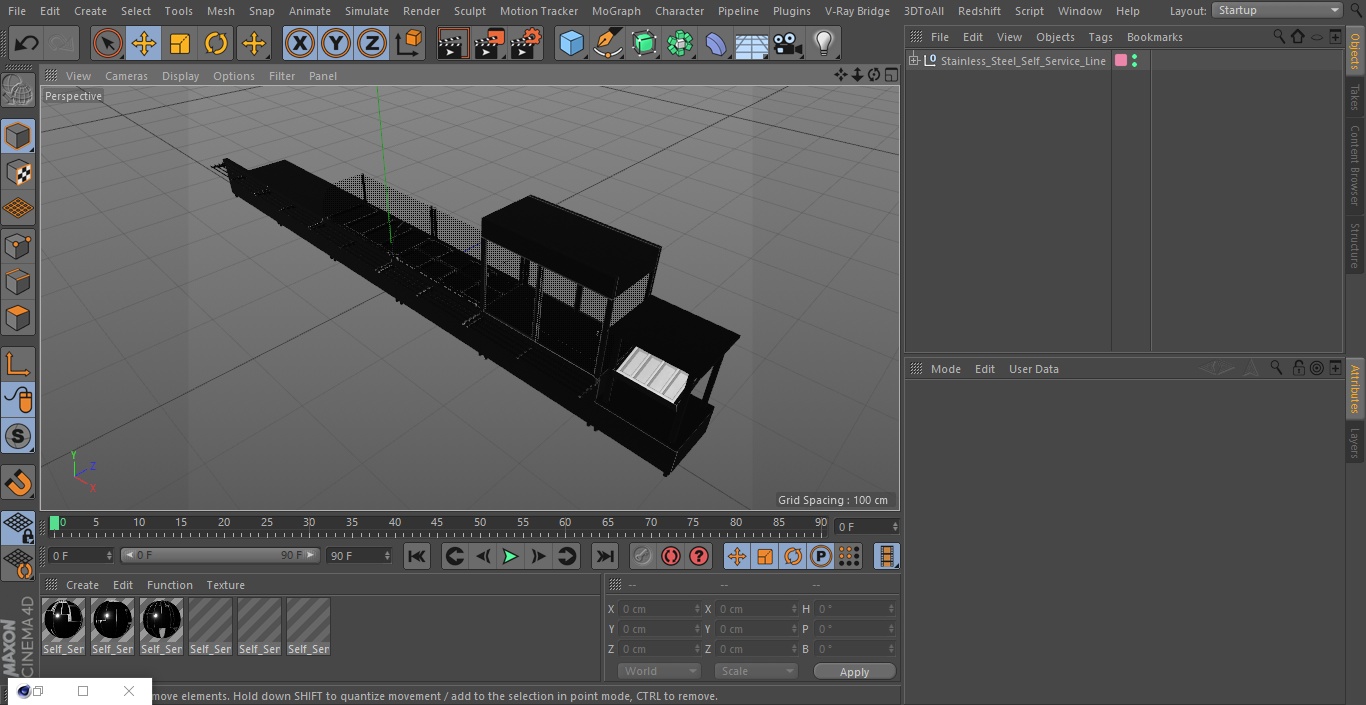 3D Stainless Steel Self Service Line model