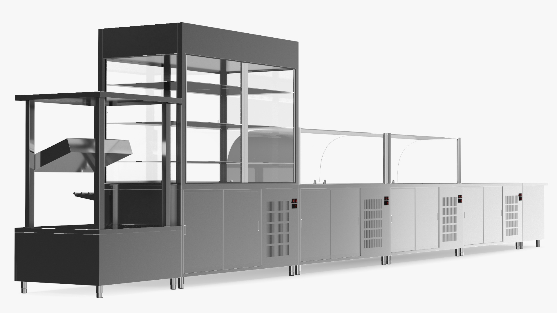 3D Stainless Steel Self Service Line model