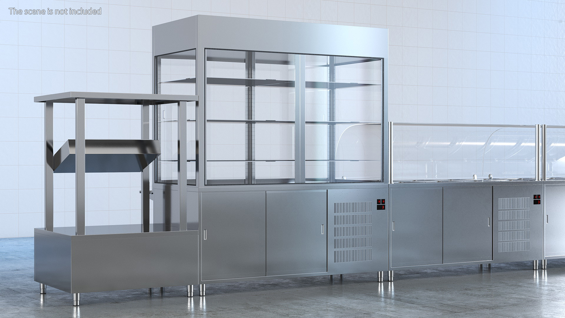 3D Stainless Steel Self Service Line model