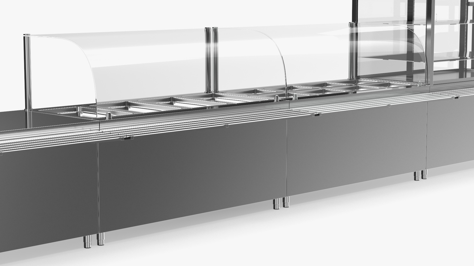 3D Stainless Steel Self Service Line model