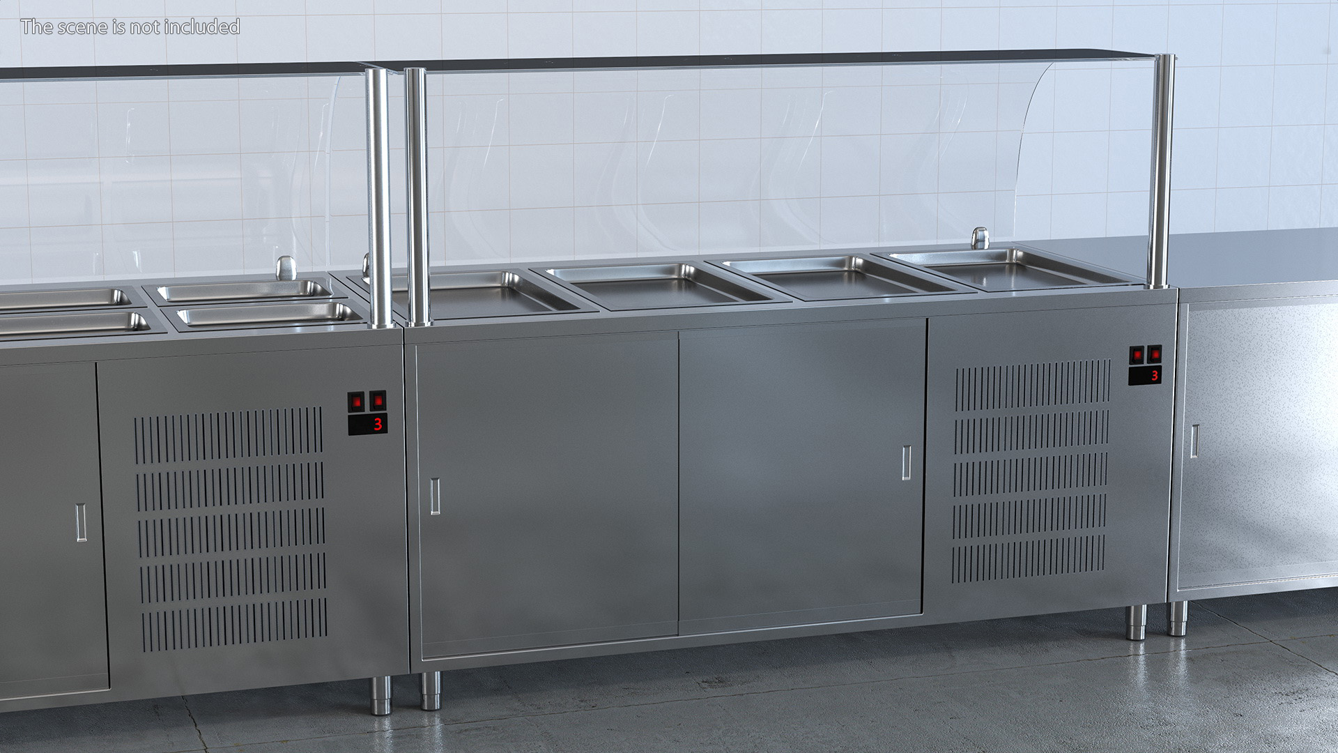 3D Stainless Steel Self Service Line model