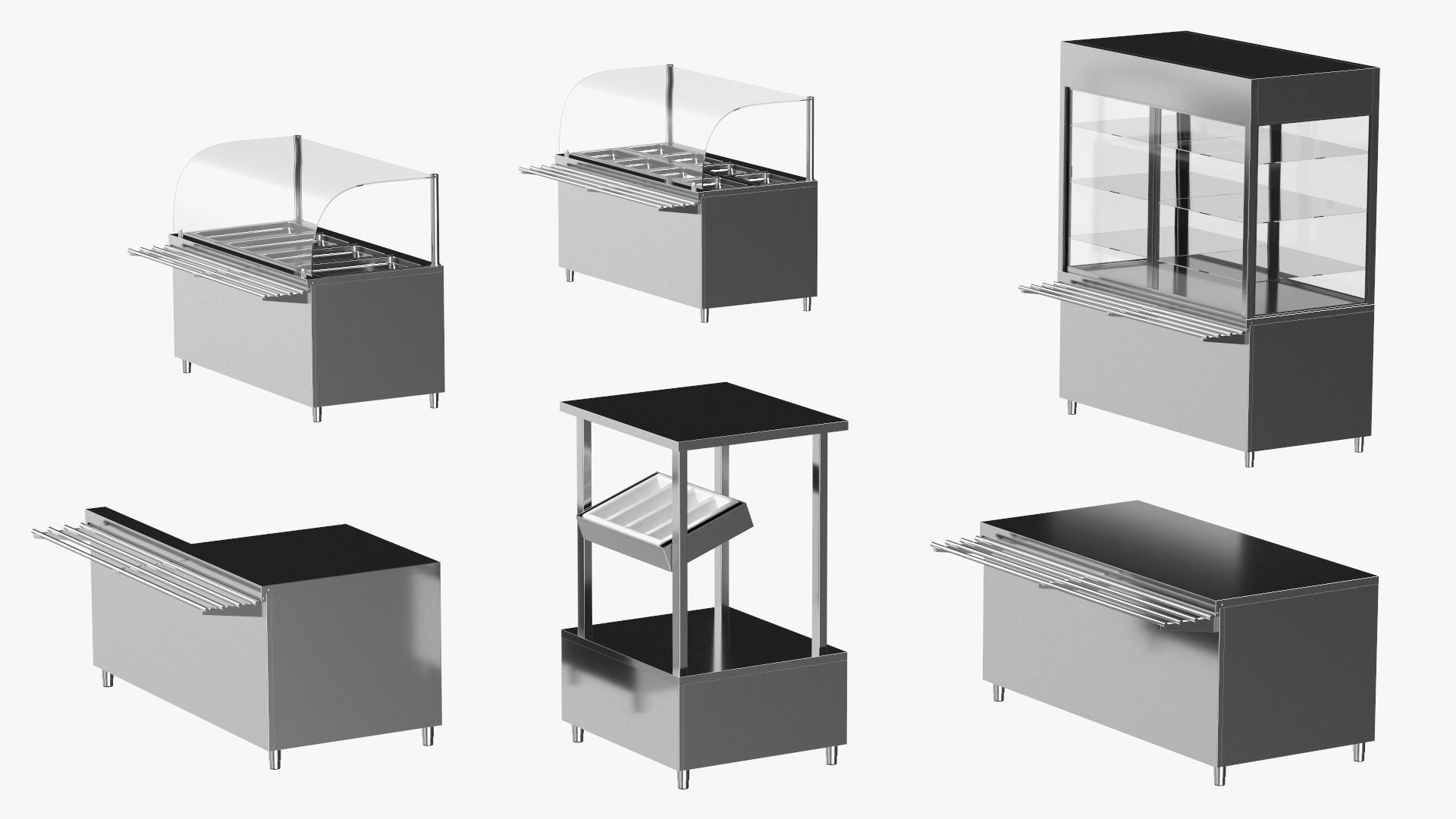 3D Stainless Steel Self Service Line model