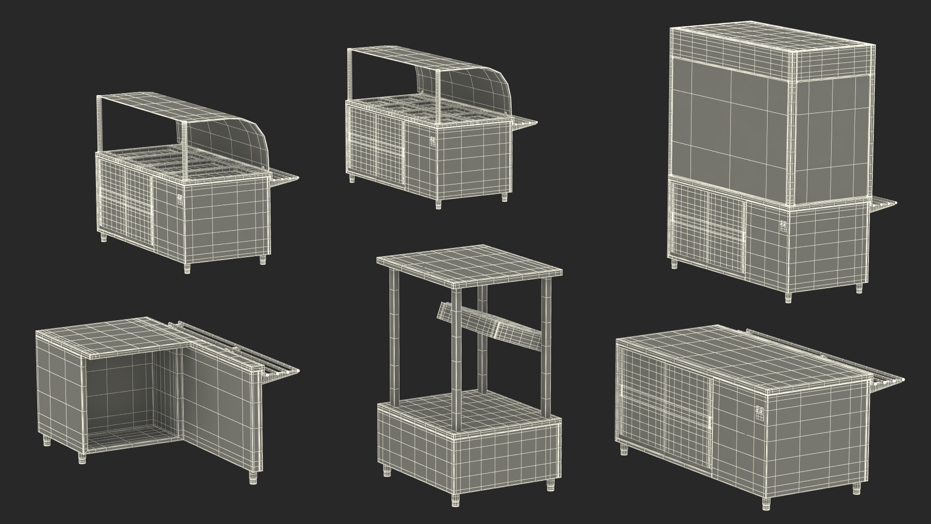 3D Stainless Steel Self Service Line model