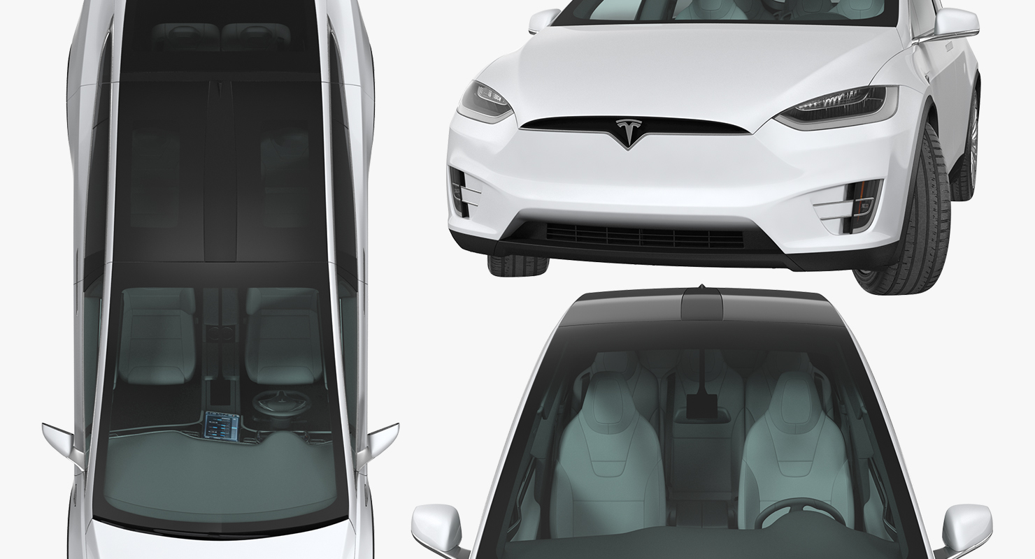 3D model Tesla Model X 100D 2017 Rigged