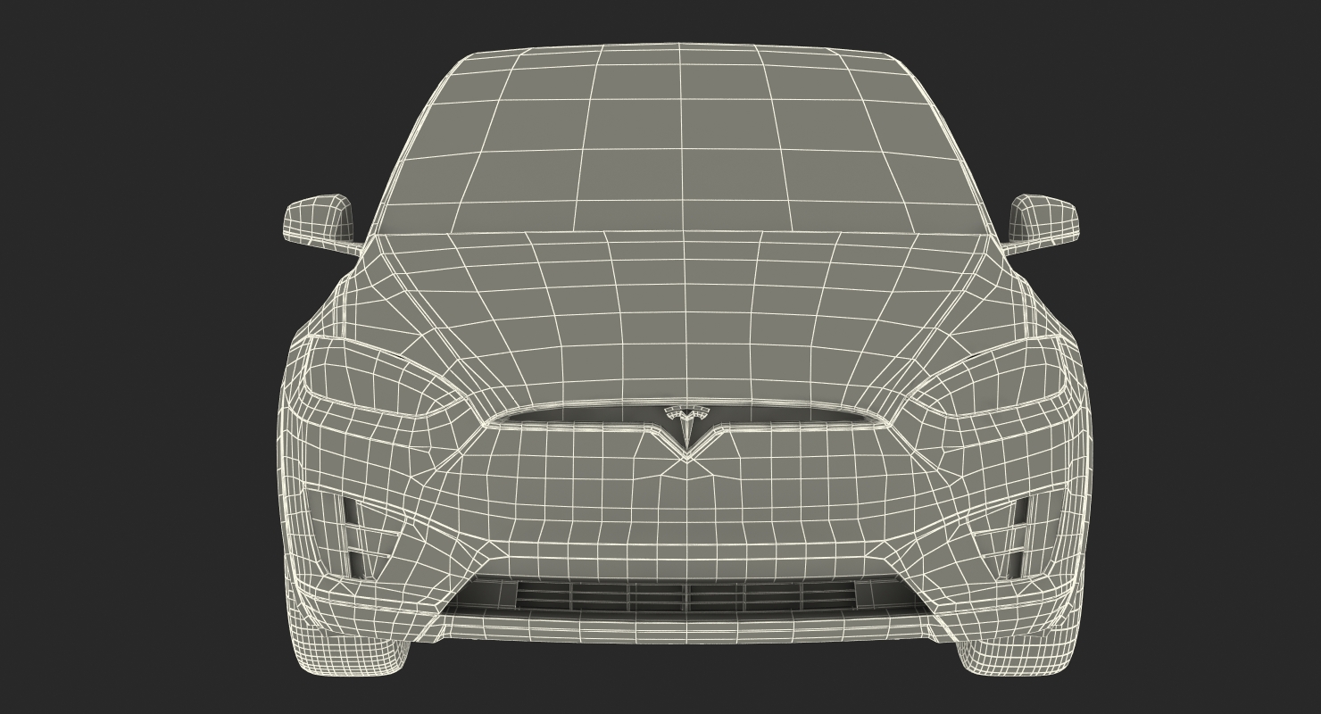 3D model Tesla Model X 100D 2017 Rigged