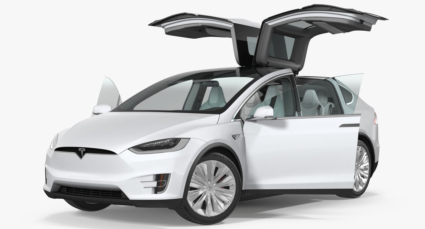 3D model Tesla Model X 100D 2017 Rigged