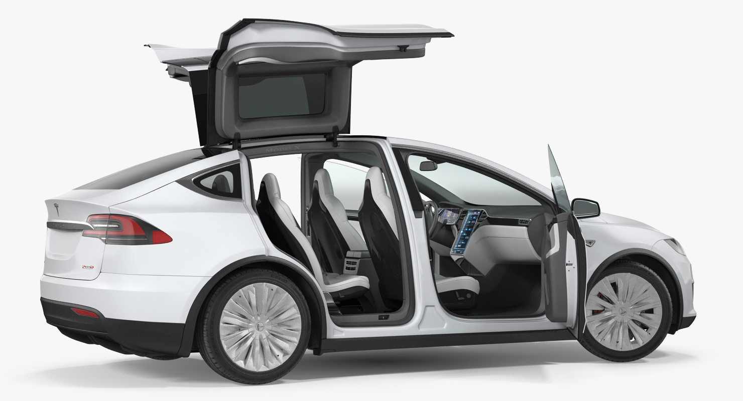 3D model Tesla Model X 100D 2017 Rigged