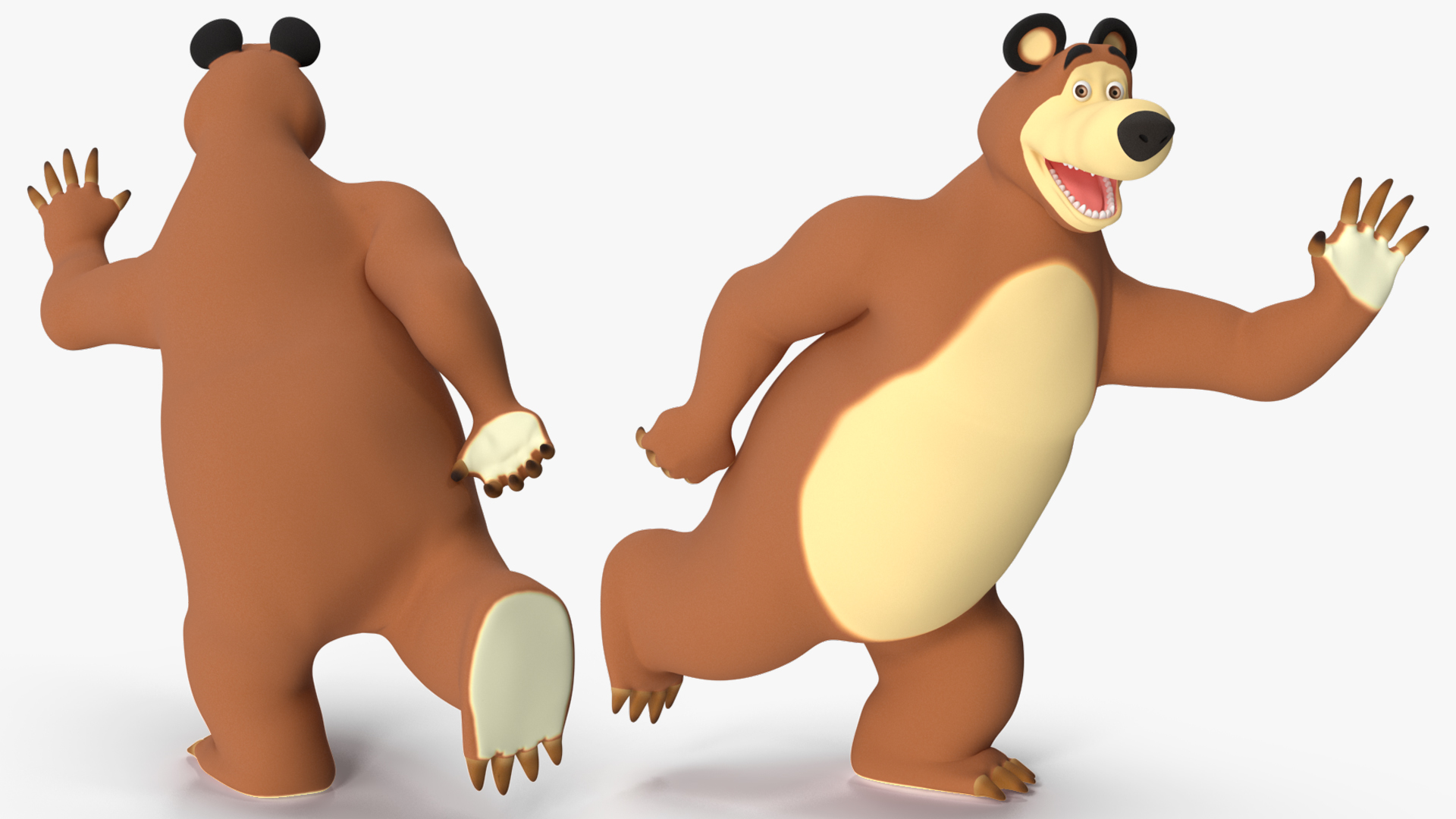 Bear Character from Children Cartoon Happy Pose 3D