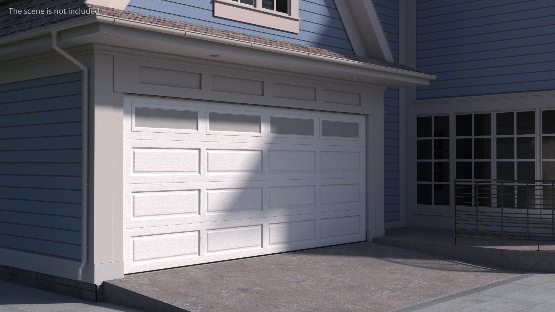 Electric Garage Doors White 3D